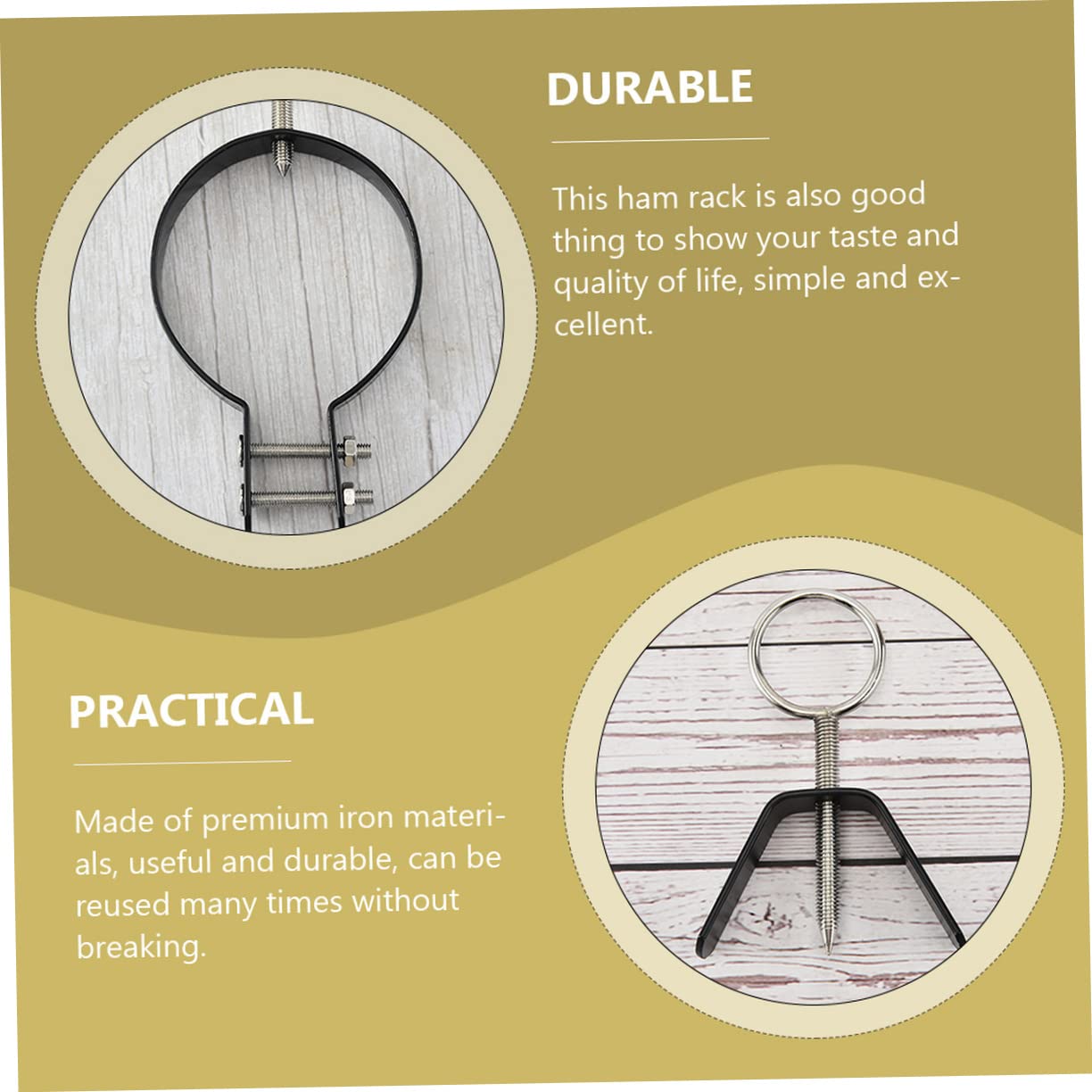 DOITOOL Spanish Ham Holder Stand - Adjustable Kitchen Ham Fixing Tool for Serrano & Iberico Hams | Perfect for Charcuterie Boards, Tapas Parties & Gourmet Cooking