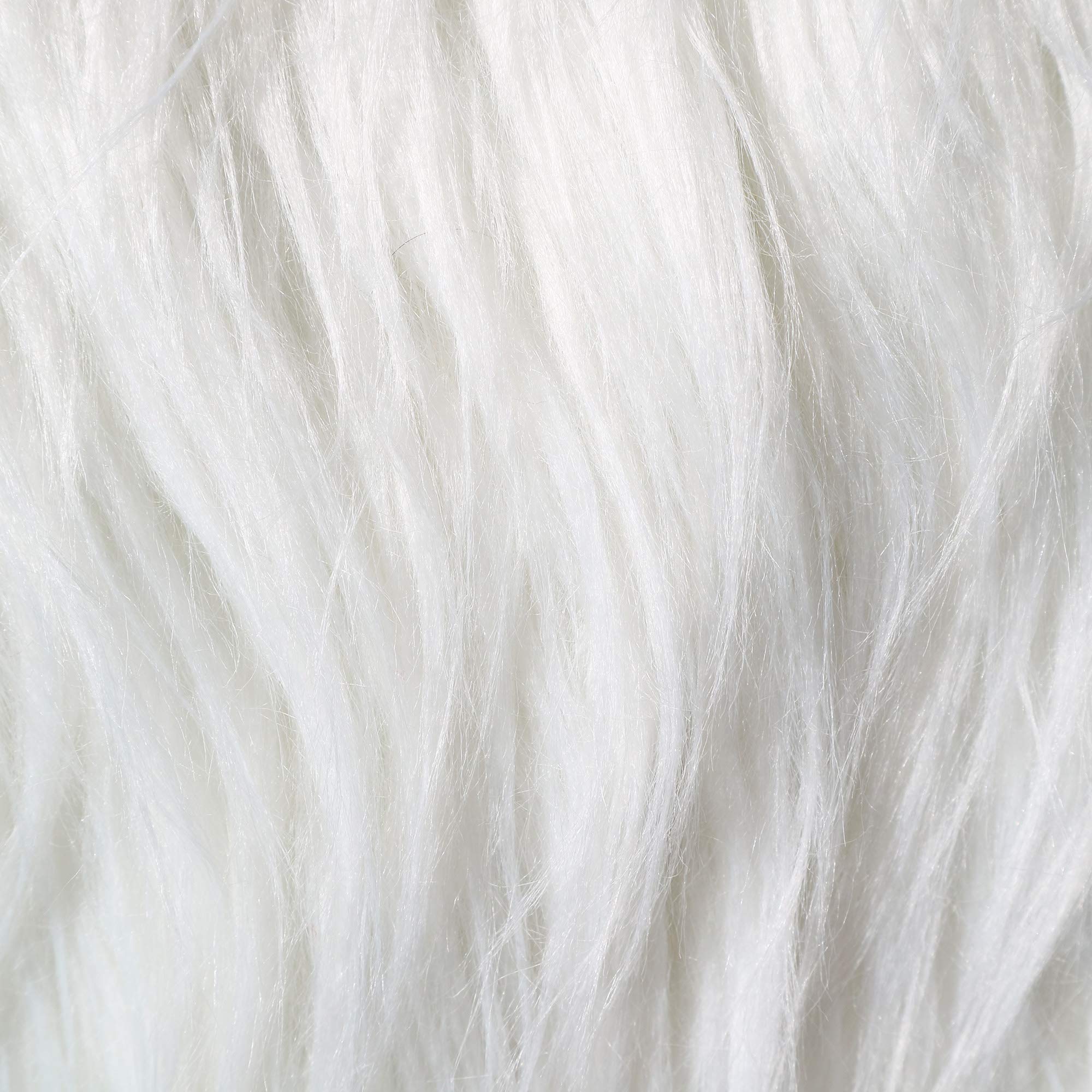 Luxury Faux Fur Throw Pillow Covers 18x18 Inch (45x45cm) - Soft Mongolian Long Fur Square Cushion Covers for Couch, Bed, Sofa - 100% Polyester Home Decor Floor Pillow Cases - Set of 2 Bright White - Perfect for Living Room, Bedroom & Cozy Home Decor