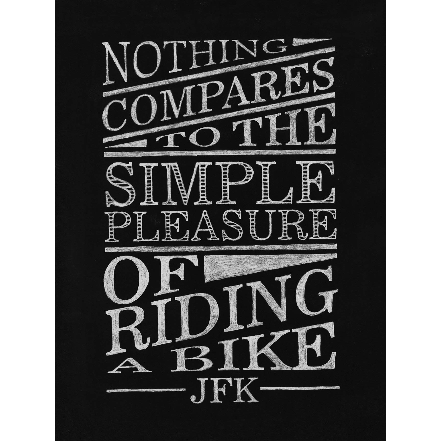 Wee Blue Coo JFK Vintage Bicycle Wall Art Print - 18x24 Inch Large Poster on Premium Thick Paper - Perfect for Living Room, Bedroom & Office Decor