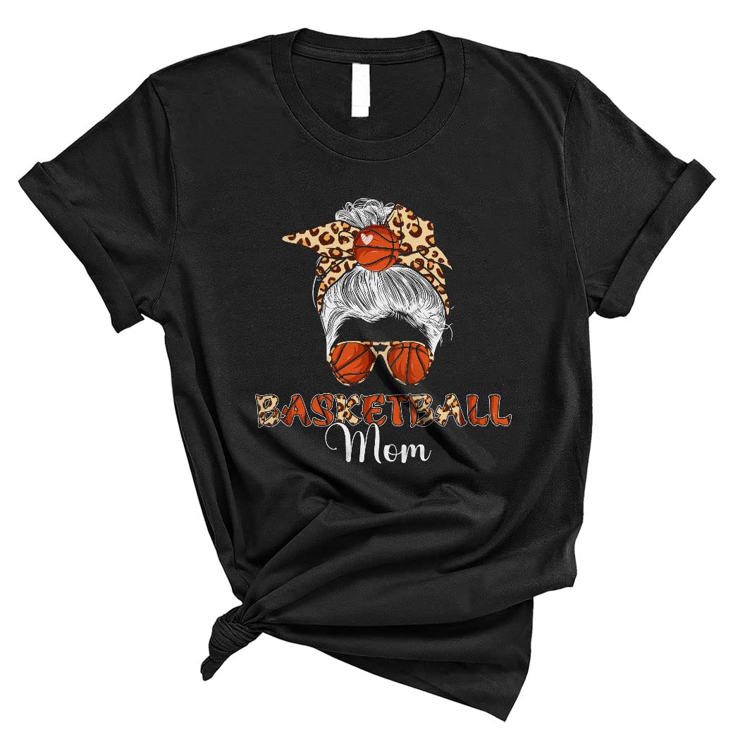 Funny Basketball Mom T-Shirt - Leopard Plaid Unisex Tee for Mother's Day & Games
