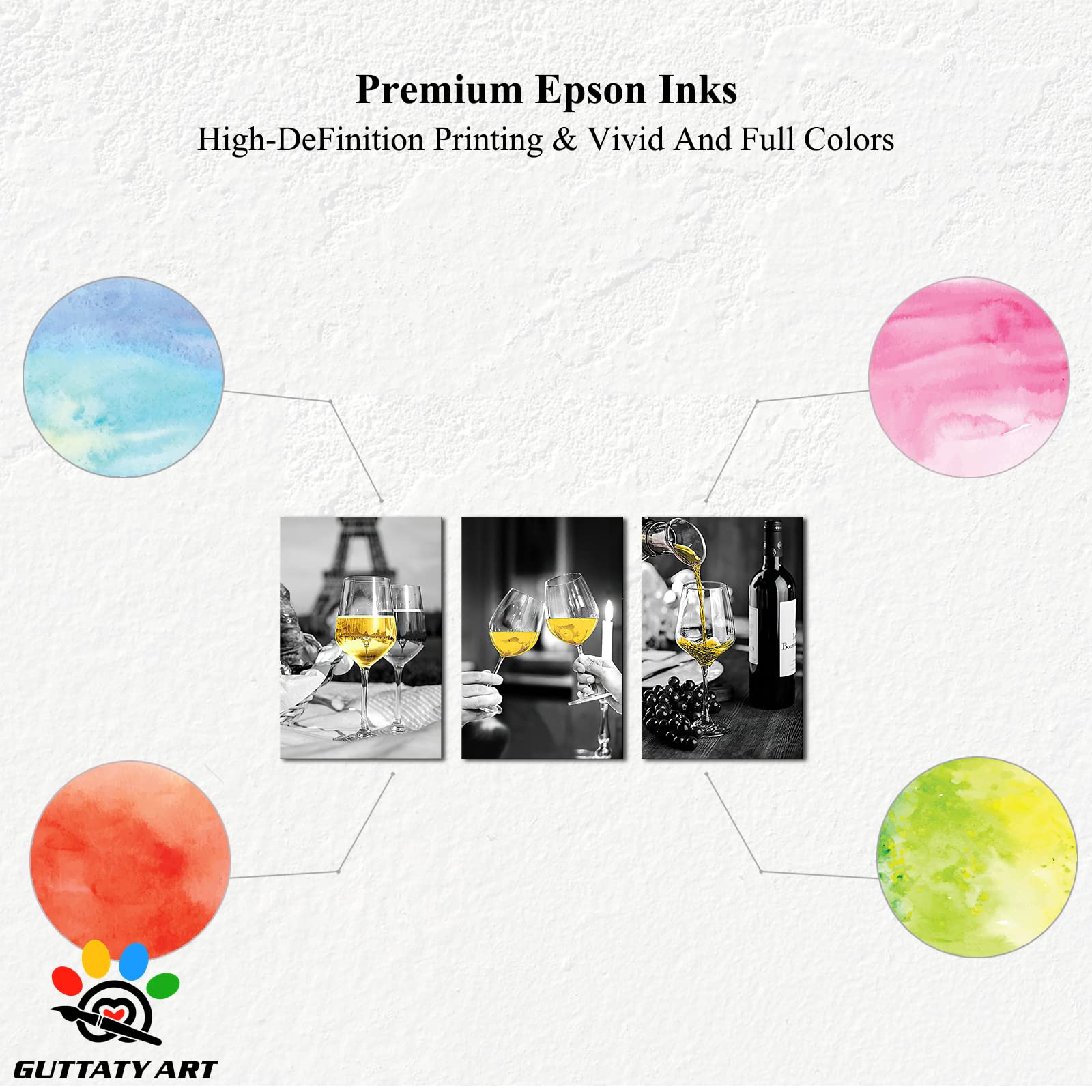 Modern Black & White Canvas Wall Art - Set of 3 (24
