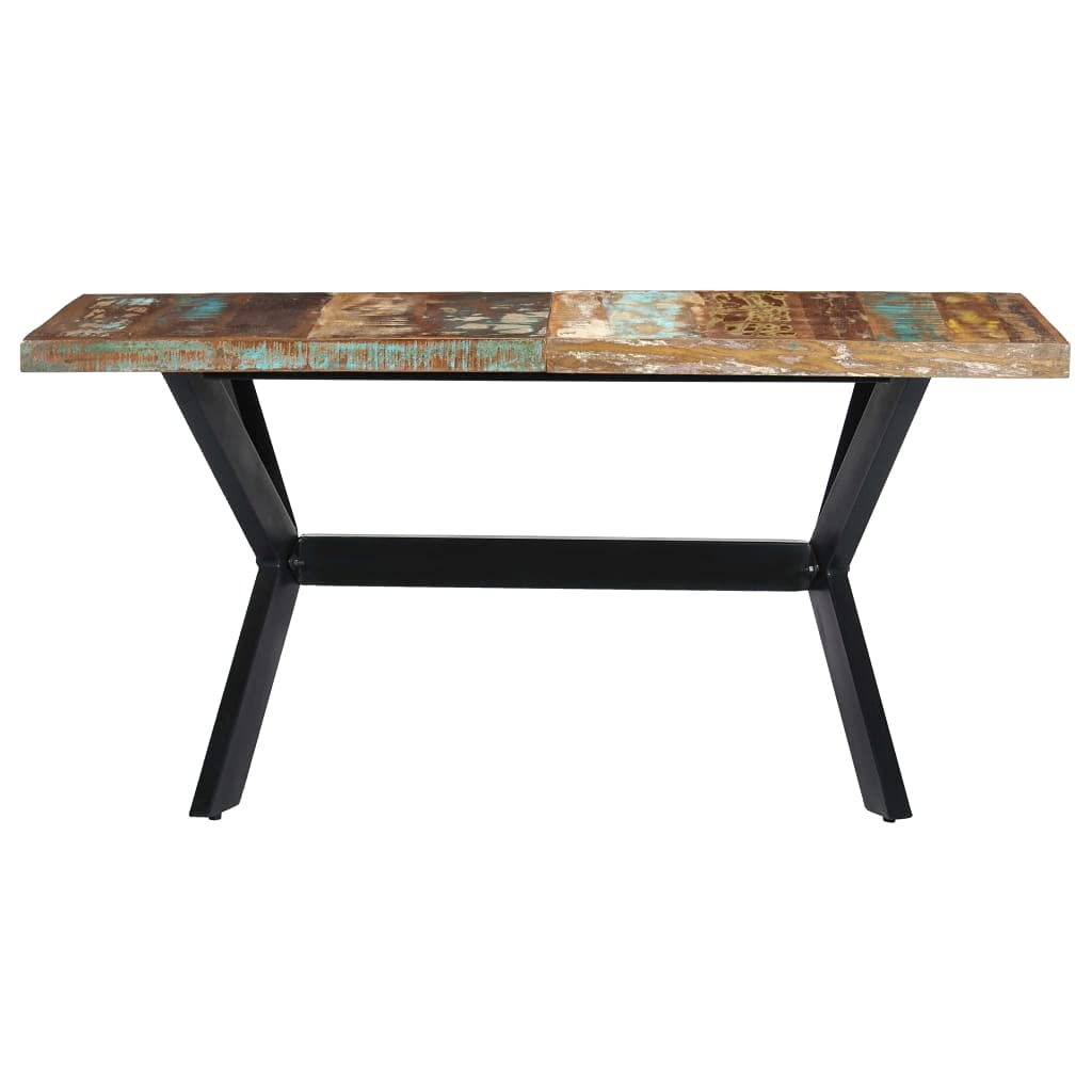 Modern Rectangular Dining Table with Steel Cross Frame - 55.1