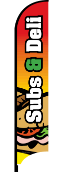 Custom Feather Flag Banner for Subs & Deli Shops - Eye-Catching Outdoor Advertising for Restaurants & Food Trucks