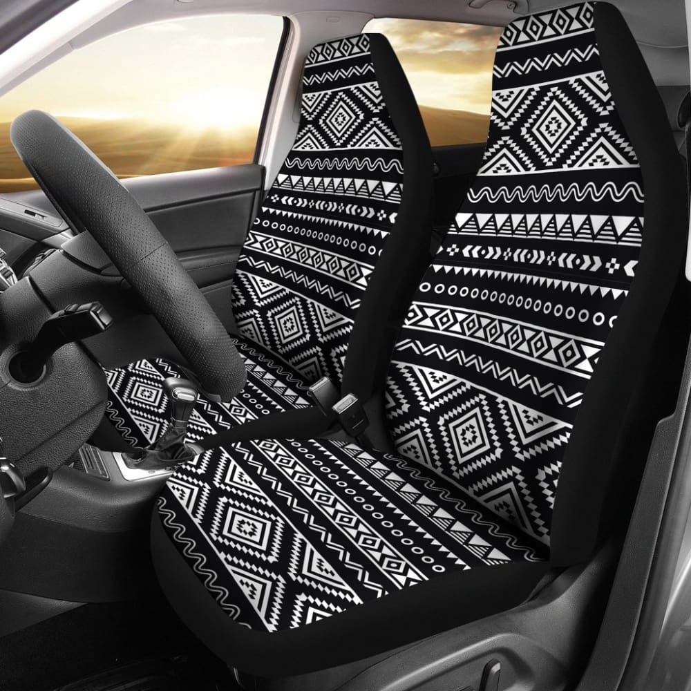 Premium Black and White Aztec Design Car Seat Covers - Universal Fit for Cars, Trucks & SUVs - Stylish Protection for Daily Commutes & Road Trips