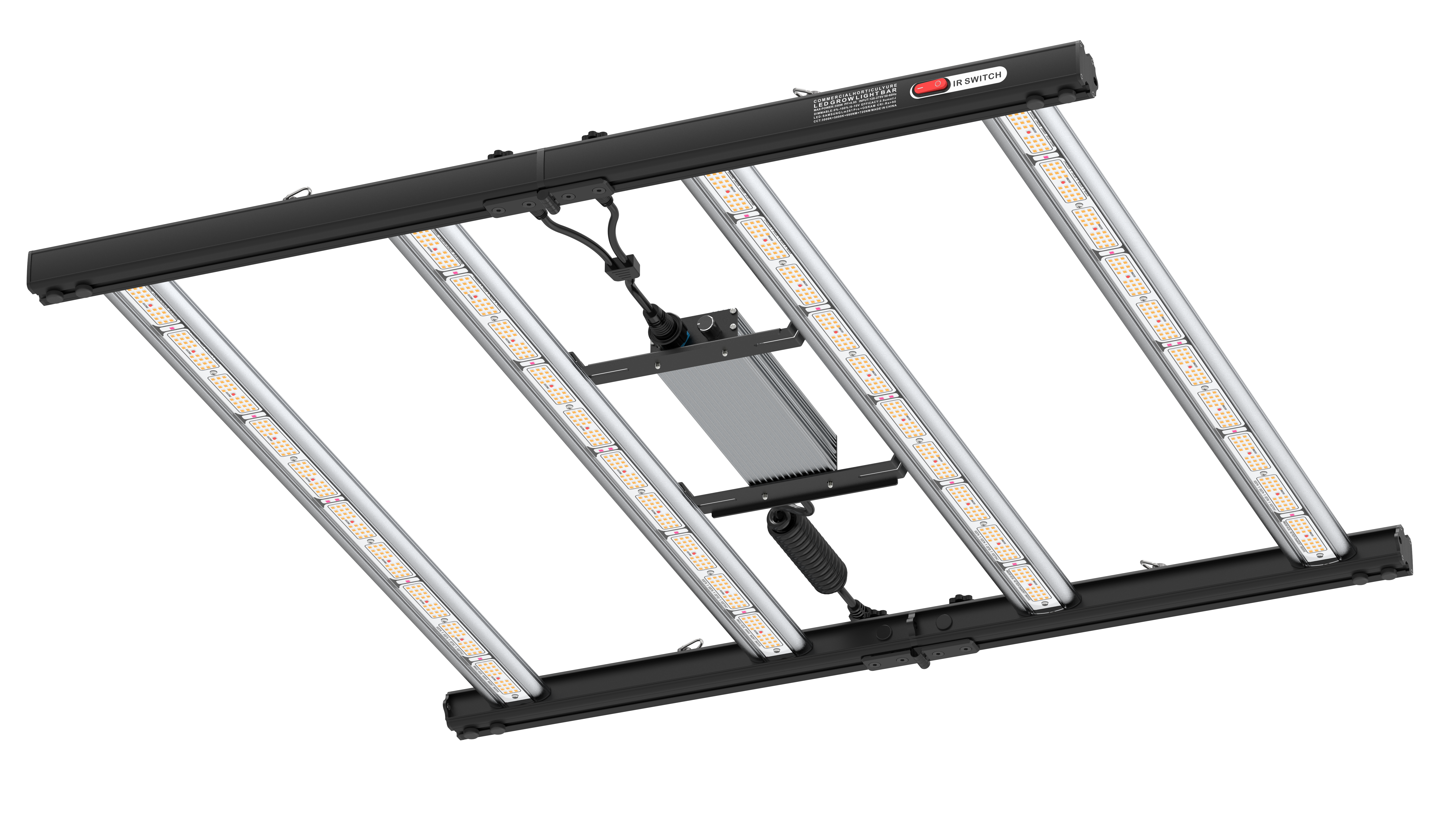 HortiBloom Mega Eco 350W Full Spectrum LED Grow Light for Indoor Plants - Hydroponics, Greenhouse & Home Gardening - Energy Efficient Plant Growth Lamp for Vegetables, Flowers & Herbs