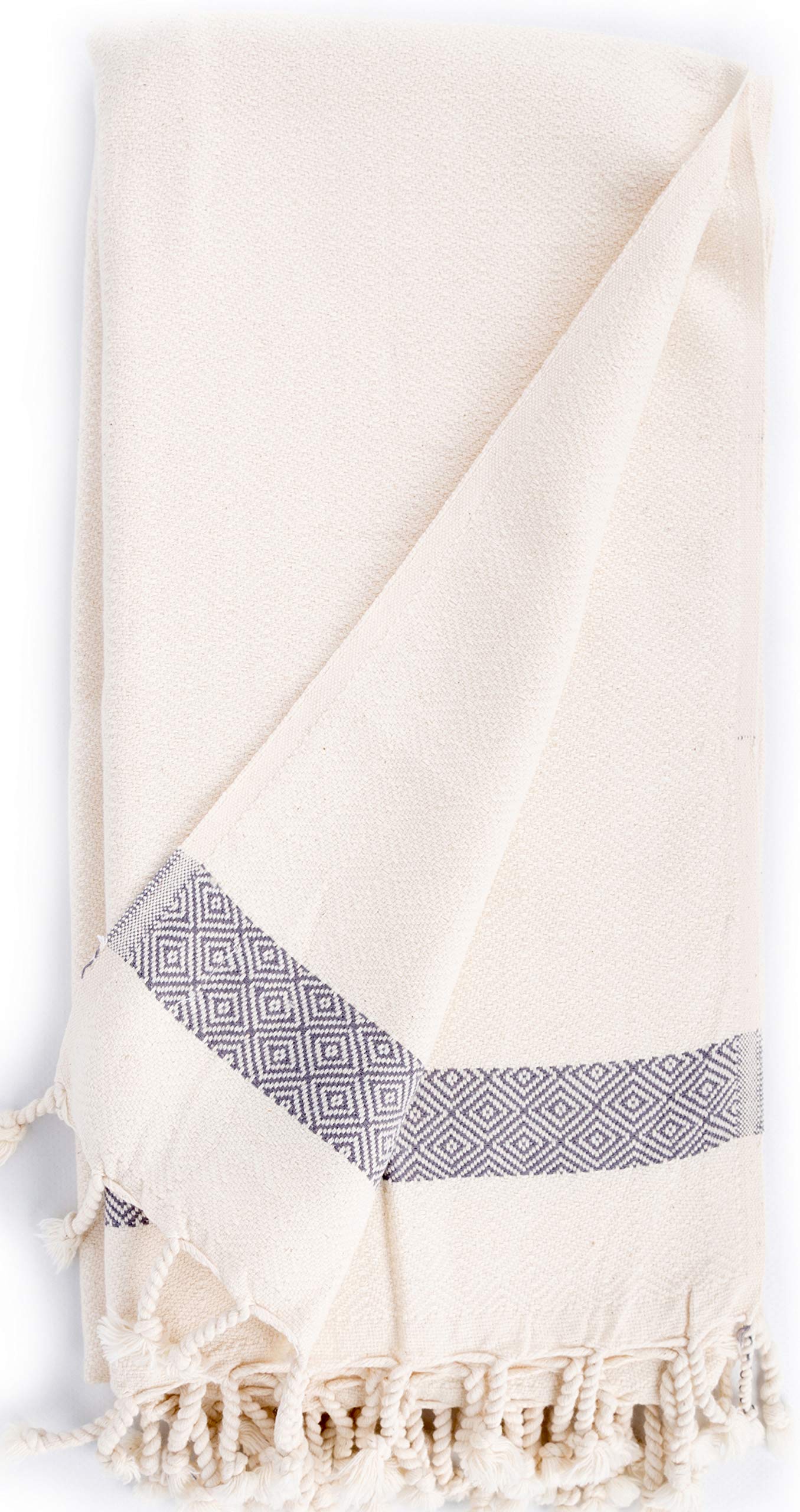 Premium 100% Cotton Turkish Towel - Ultra Absorbent Bath Towel, Beach Towel & Pool Towel - 37x70 Inches, Natural White (Set of 12) - Perfect for Spa, Travel, Gym & Beach Vacations