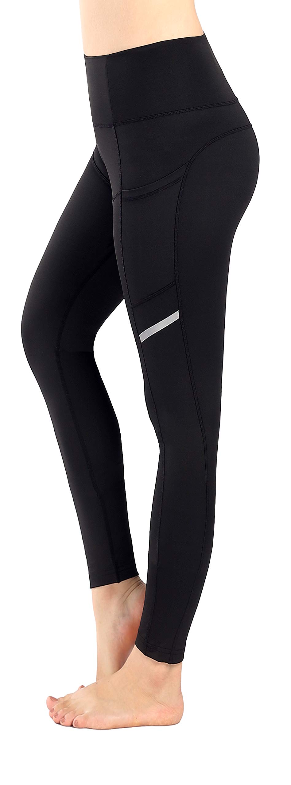 Women's High-Waisted Running Leggings with Side Pockets - Breathable Workout Yoga Pants for Gym, Jogging & Active Lifestyle