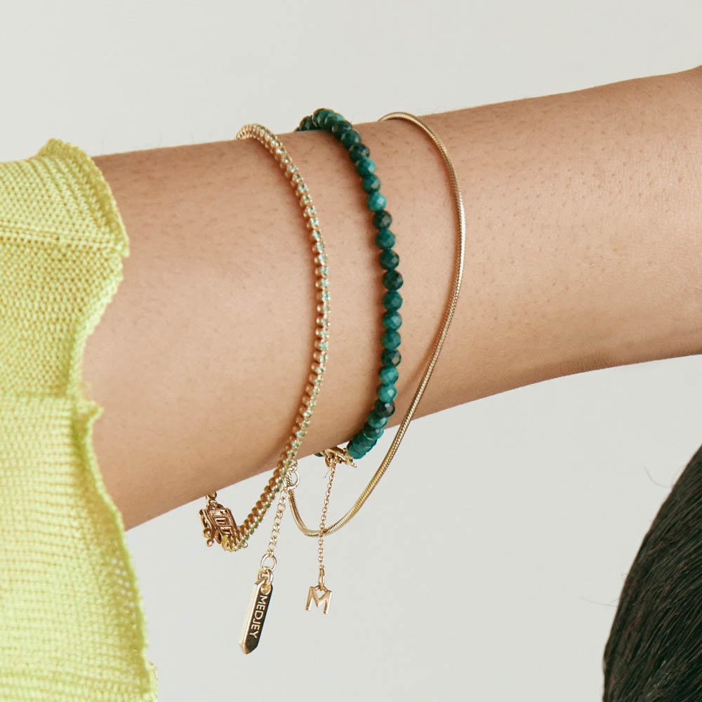 Micro Malachite Bead Bracelet in Gold - Handmade Gemstone Jewelry for Women - Perfect for Everyday Wear, Gifts & Spiritual Healing