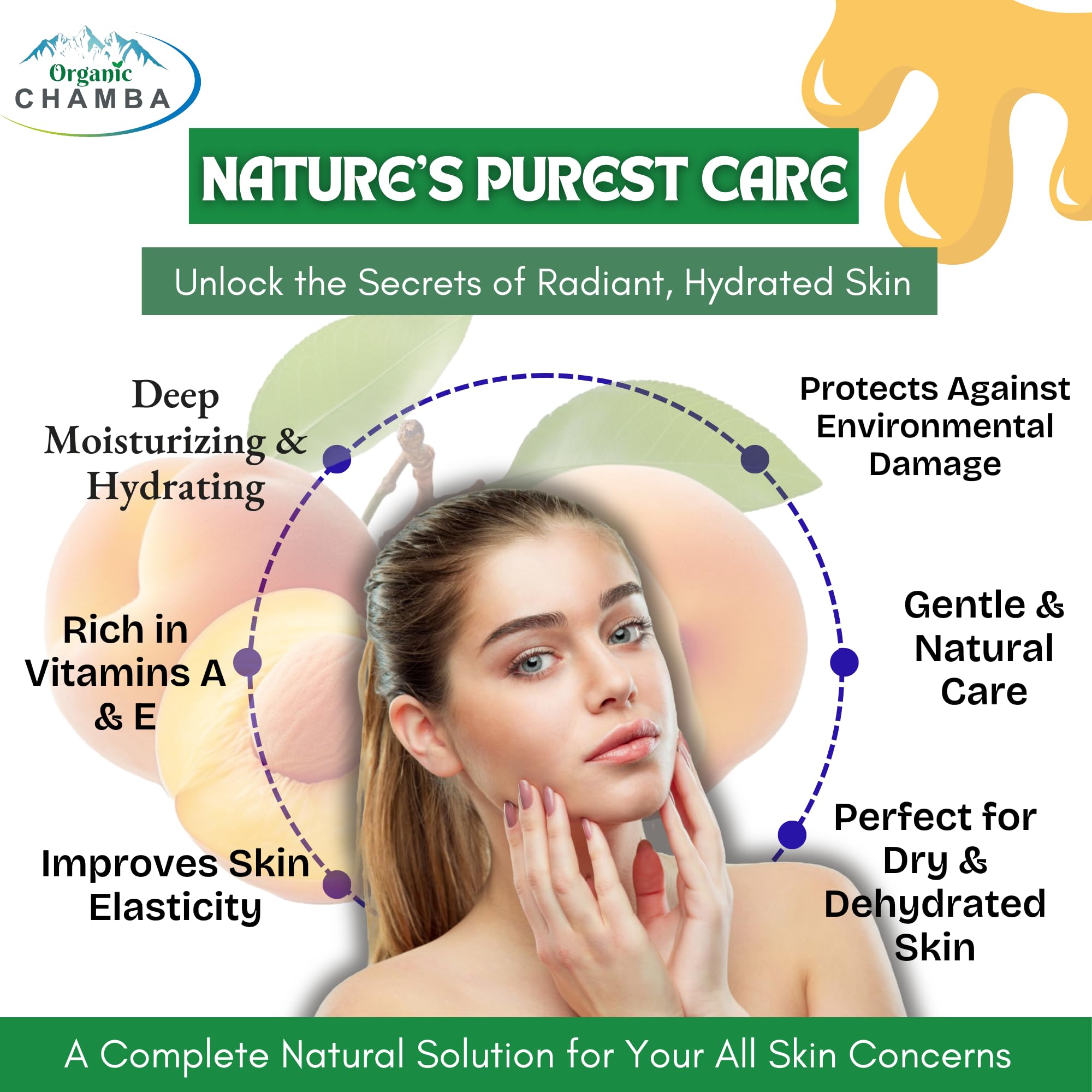 Organic Chamba Apricot Cream with Beeswax - 100% Natural Handmade Moisturizer for Glowing Skin, Dark Spots & Anti-Aging | Winter & Daily Face Care | 75g | Perfect for Dry Skin & Nighttime Hydration