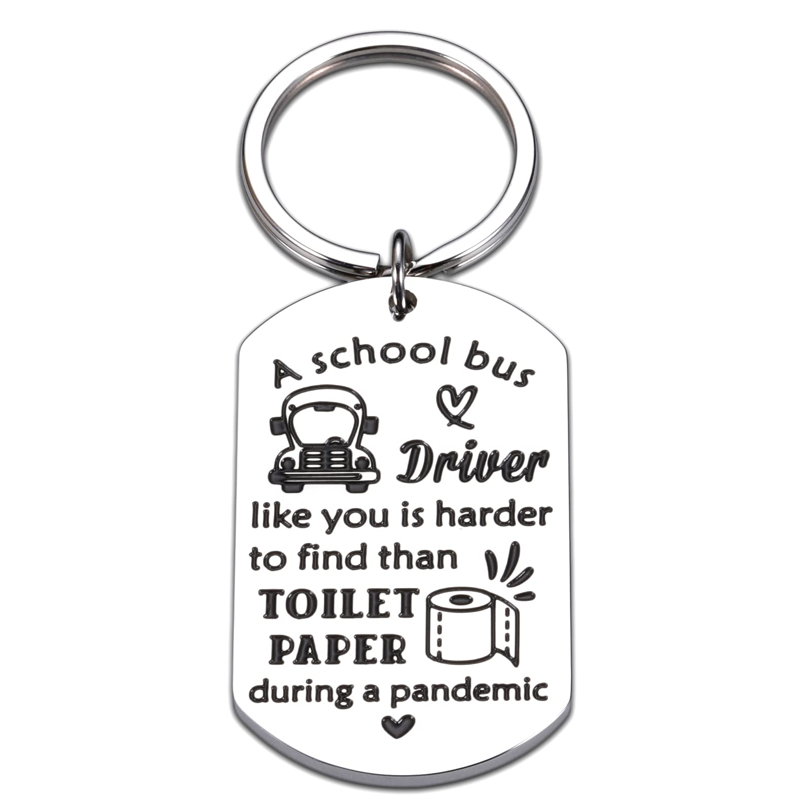 Funny Bus Driver Keychain Gift - Appreciation Present for Women & Men - Perfect for School Bus Driver Day, Retirement, Christmas, End of Year, Back to School - Great Pandemic Gift for Son, Daughter - Ideal for Everyday Use, Commuting & Special Occasions