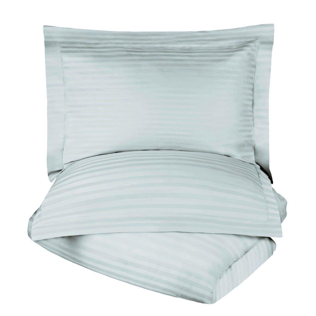 Luxury Egyptian Cotton 600 Thread Count Duvet Cover Set - Queen Size, Striped Design for Bedroom Decor | Soft & Breathable Bedding Set for Hotels, Guest Rooms & Master Bedrooms