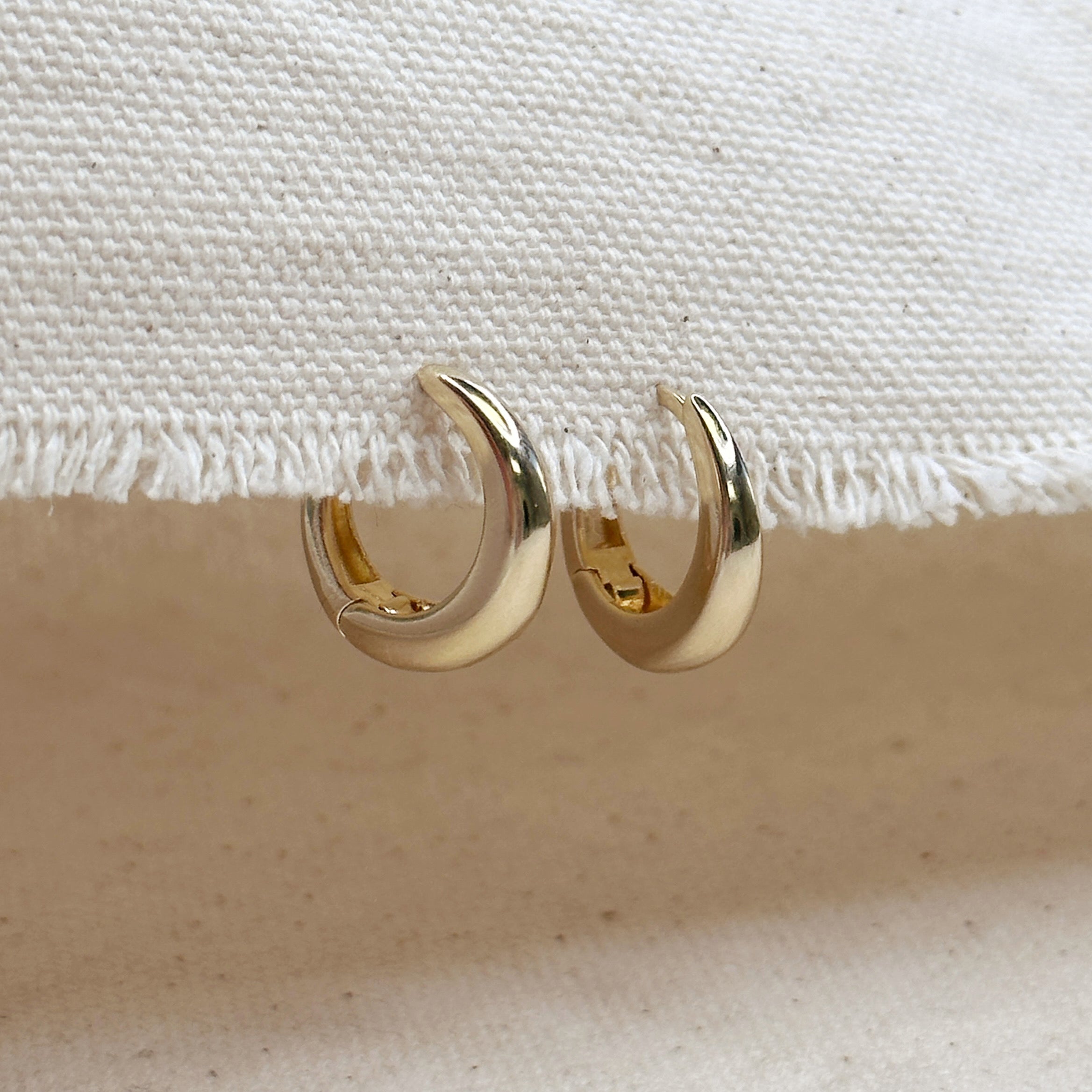 18K Gold Filled British Closure Artisan Clicker Hoop Earrings for Women - Handmade Dainty Jewelry for Everyday Wear, Gift Giving & Special Occasions