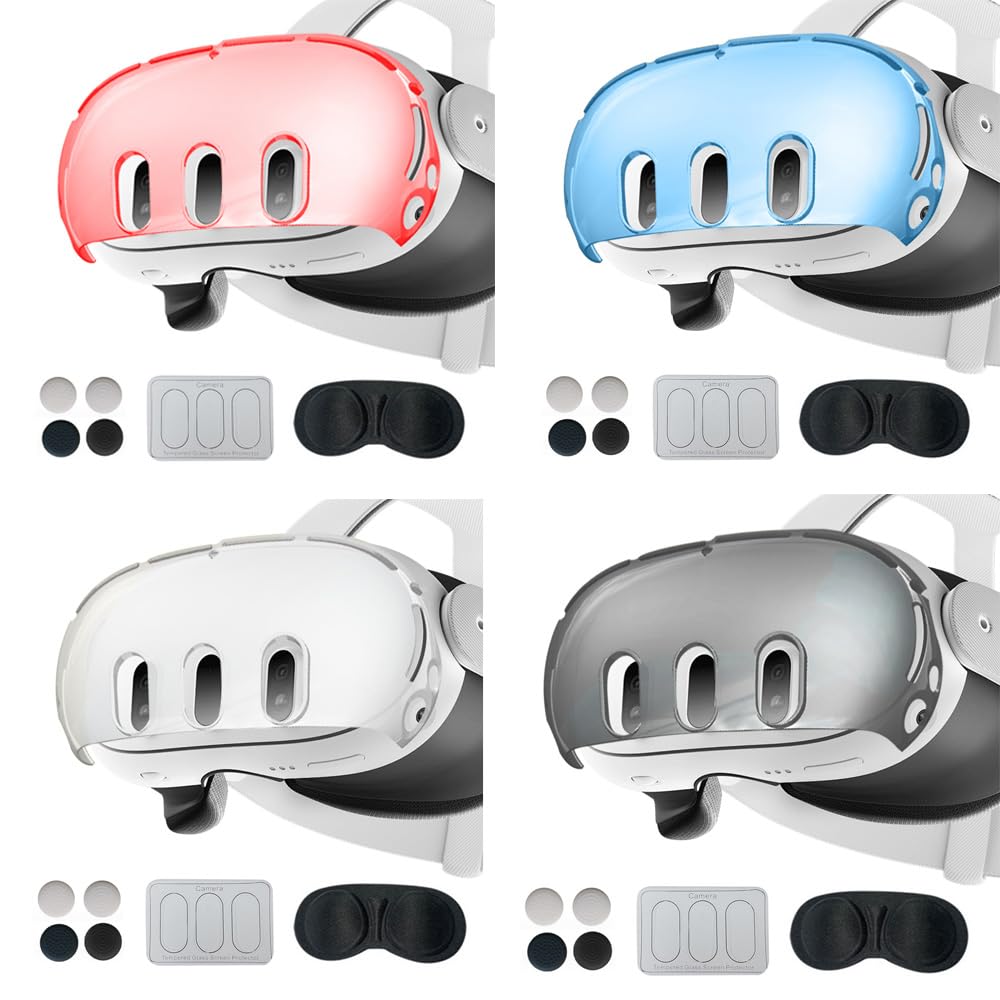Meta Quest 3 VR Headset Protective Accessories - Durable Polycarbonate Transparent Dustproof Cover Case for Meta Quest 3 (White) - Perfect for Gaming, VR Experiences & Travel Protection