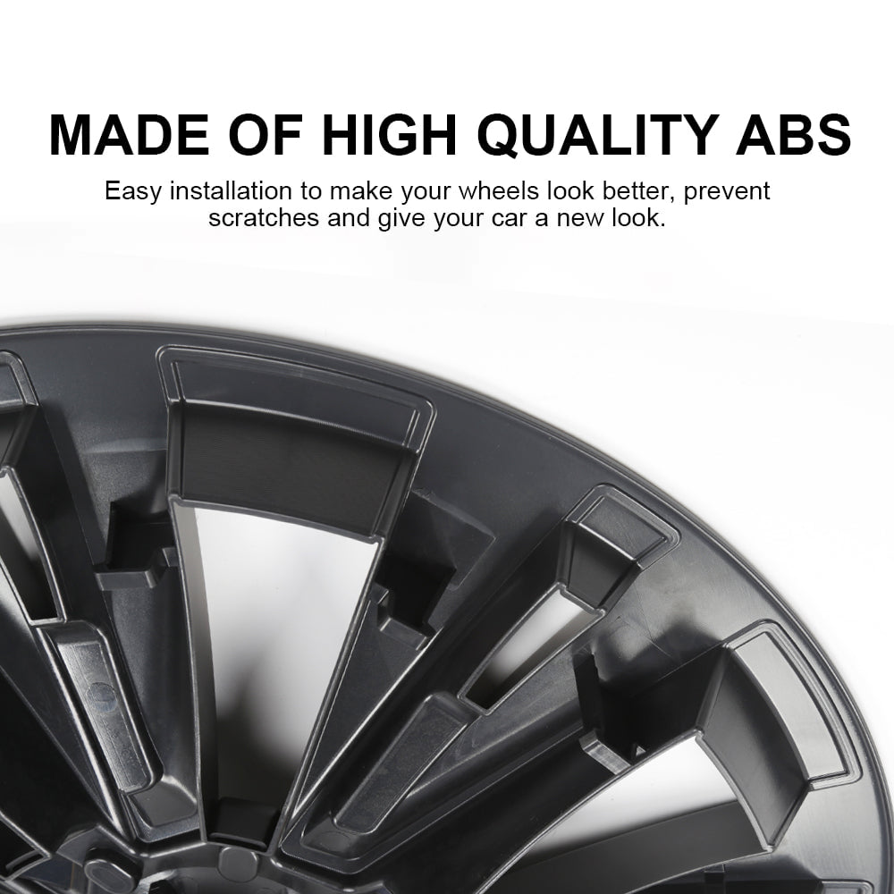 EVBASE 19 Inch Tesla Model Y Turbine Wheel Covers - 4PCS Matte Black Sport Rims for Model X Version | Enhance Style & Protect Alloy Wheels | Perfect for Daily Commuting & Road Trips