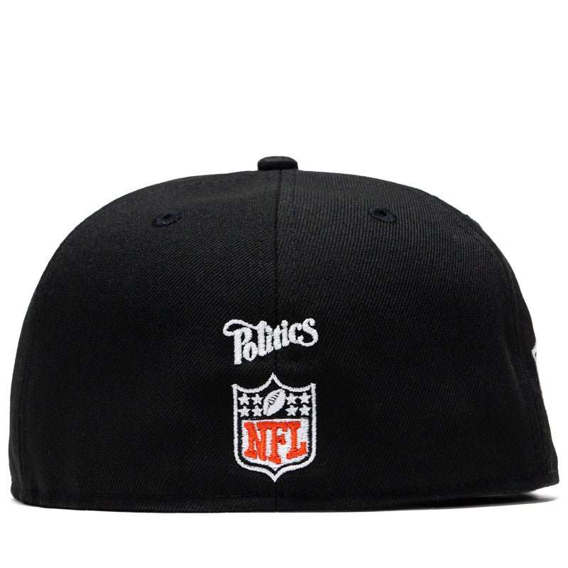 New Era x Politics Cincinnati Bengals 59FIFTY Fitted Hat - Black NFL Team Cap for Men & Women - Perfect for Football Games, Fan Gear & Streetwear Fashion