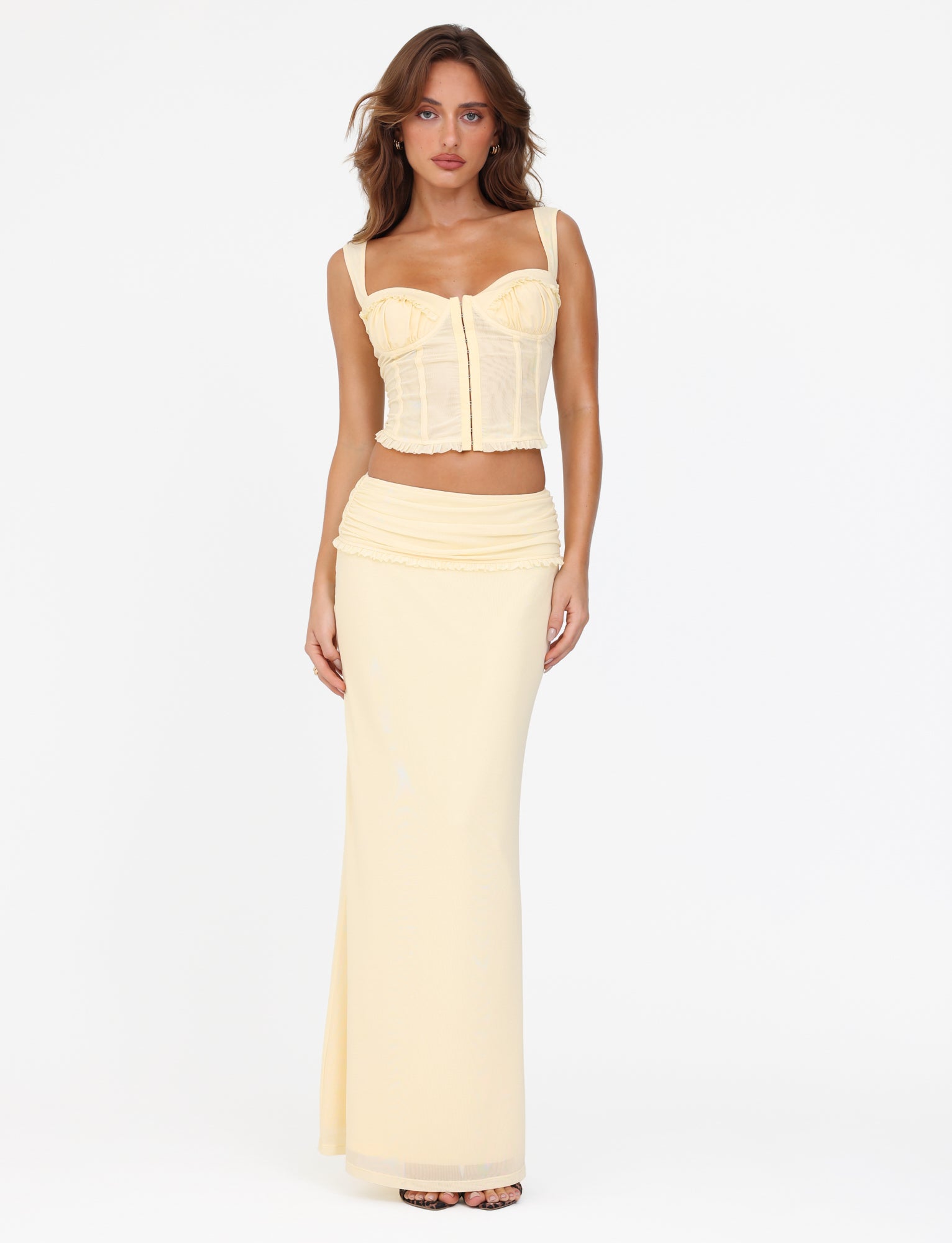 GINNY MAXI SKIRT in Vibrant Lemon Yellow | Flowy Long Skirt for Women | Perfect for Summer Outfits, Beach Vacations & Boho Fashion