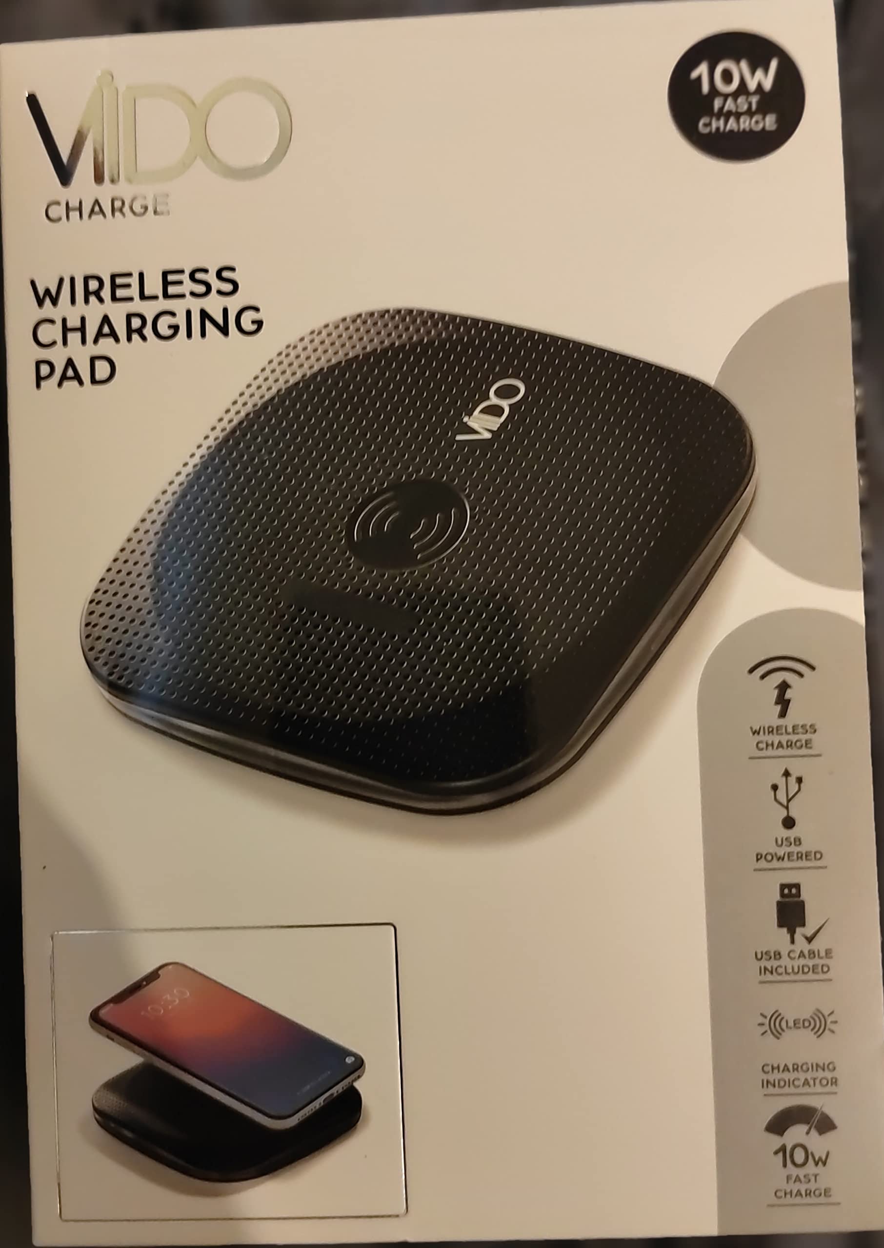 Fast Wireless Charging Pad - Qi-Certified 10W/7.5W/5W Compatible with iPhone 15/14/13/12, Samsung Galaxy S23/S22/S21 - Perfect for Home, Office & Travel Charging