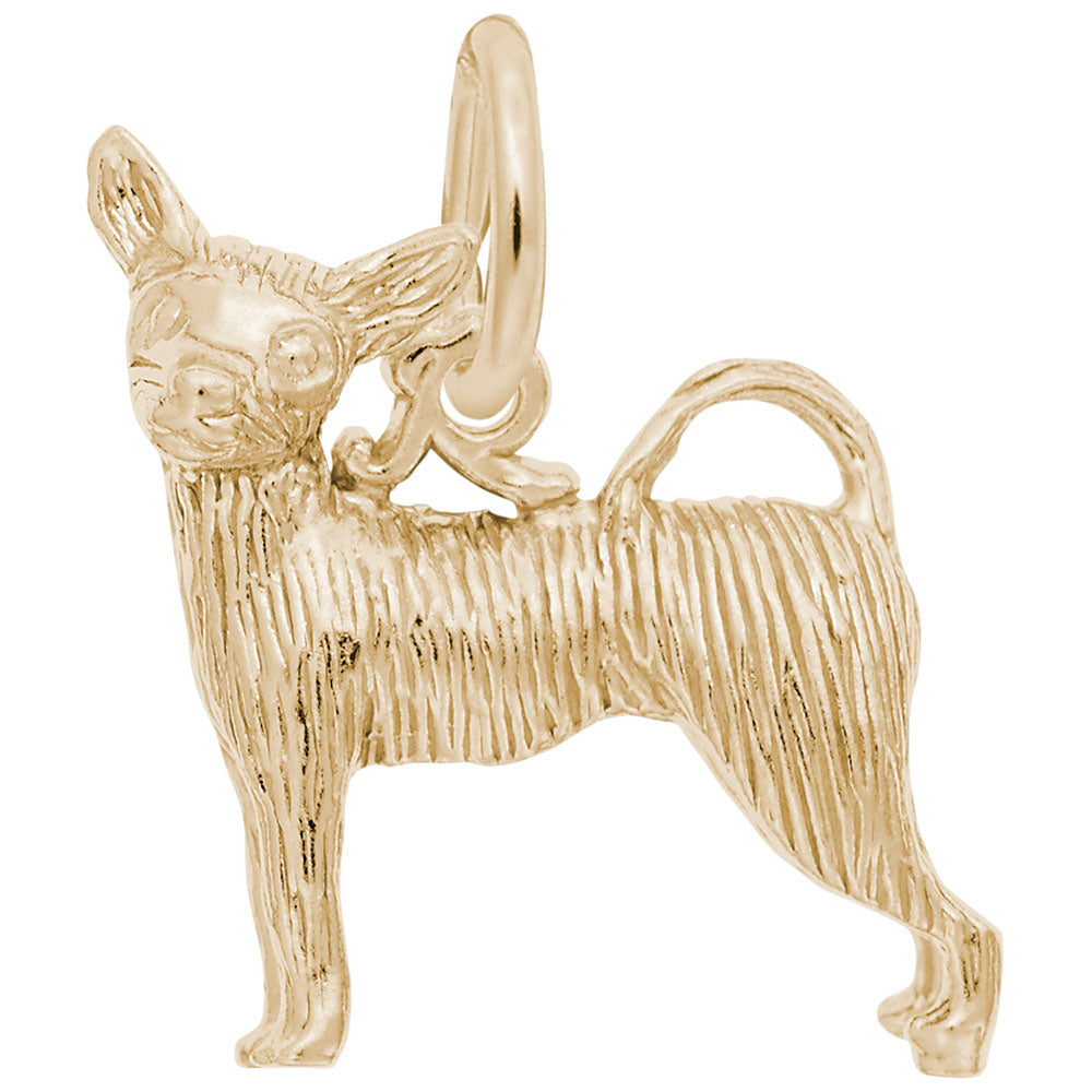 14K Gold Chihuahua Dog Charm Pendant - Perfect for Necklaces, Bracelets & Pet Lover Jewelry Gifts
