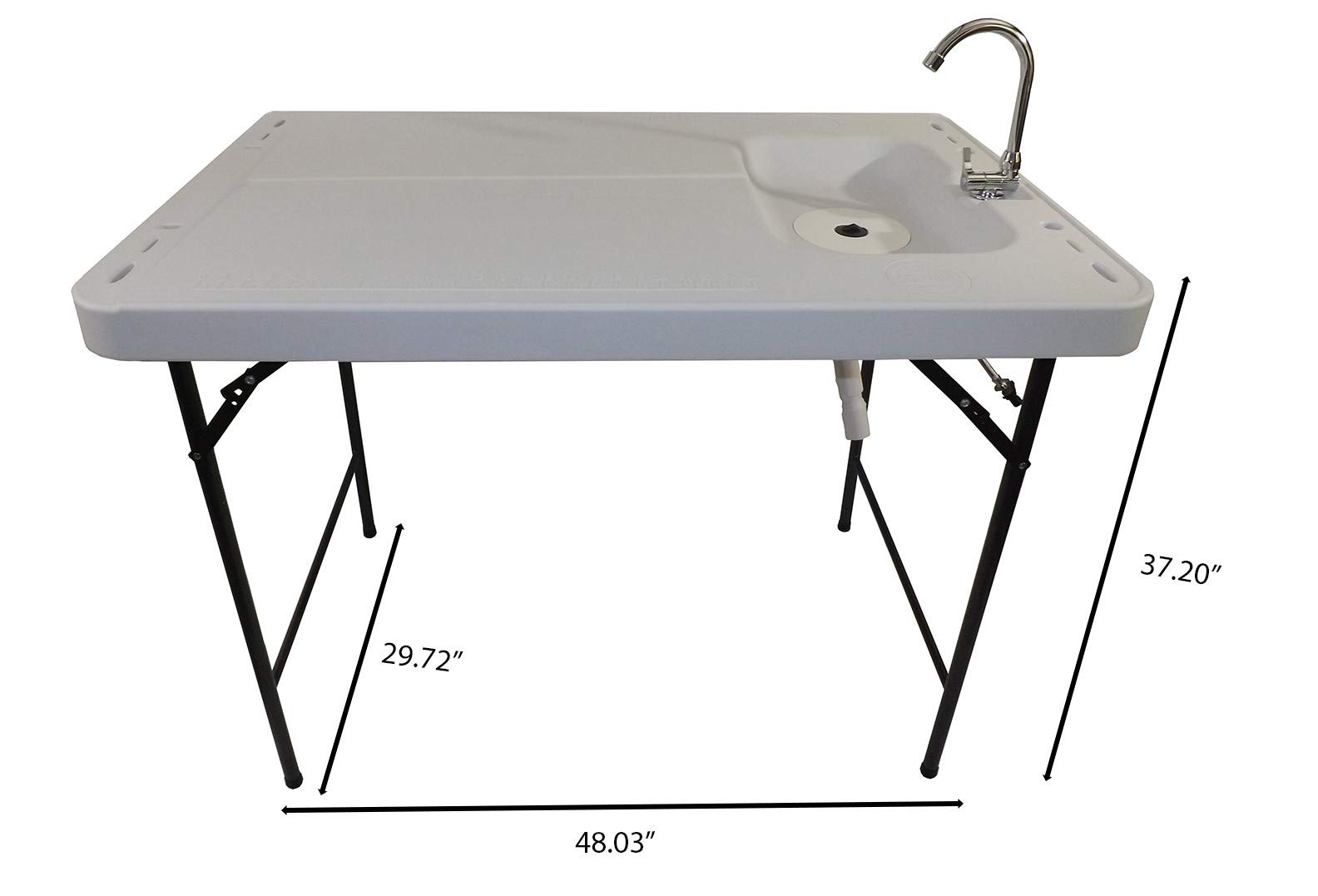 Premium Extra-Large Fish & Game Cleaning Table with Sink & Folding Legs - Heavy-Duty Outdoor Hunting & Fishing Processing Station for Camping, Backyard, and Field Dressing