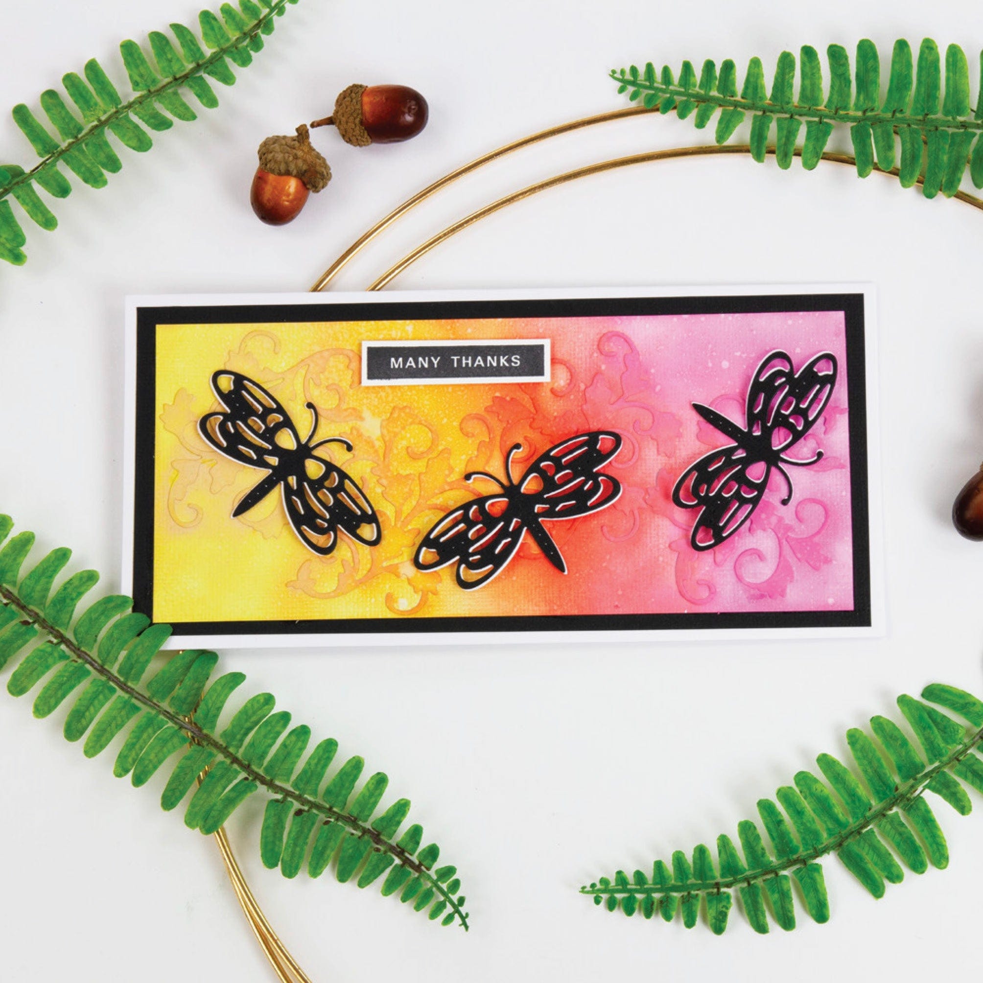 Dragonfly & Acorn Die Set 4750E - Premium Metal Crafting Dies for Scrapbooking, Card Making, DIY Paper Crafts - Perfect for Wedding Invitations, Greeting Cards, and Home Decor Projects