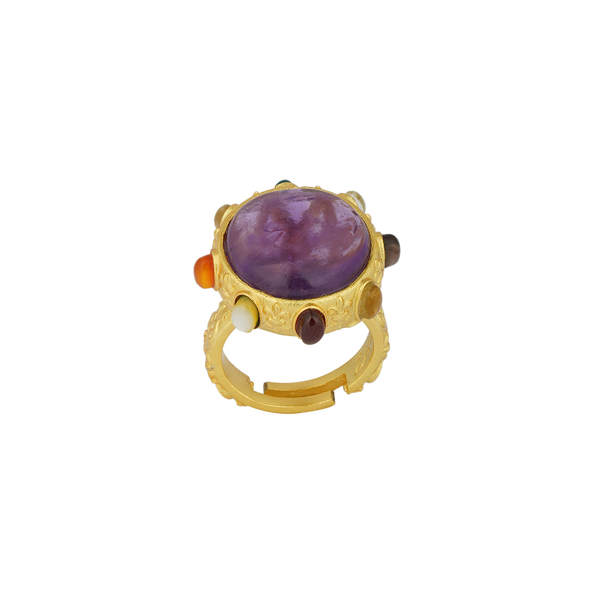 Authentic Navratna Gemstone Ring - 9 Stones for Wealth & Protection | Perfect for Meditation & Spiritual Healing
