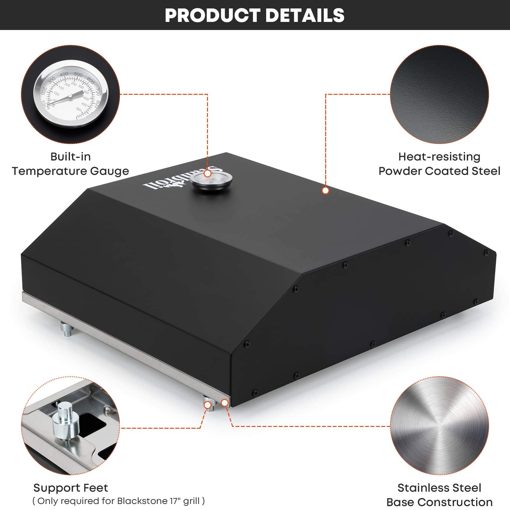 Stanbroil Portable Outdoor Pizza Oven for Blackstone 17