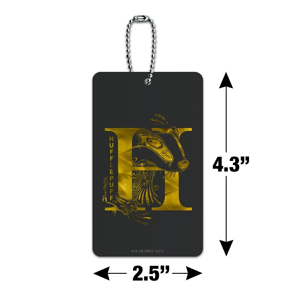 Harry Potter Hufflepuff Luggage Tag - Waterproof Carry-On ID Tag for Suitcases & Backpacks - Perfect for Travel, Cosplay & Harry Potter Fans