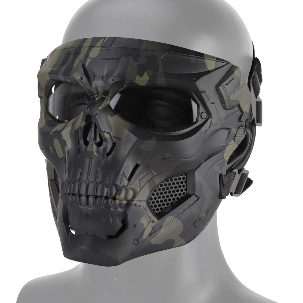Tactical Airsoft Helmet & Full Face Mask with Eye Protection - Ideal for Paintball, Hunting, and Halloween Costumes | Durable & Comfortable for Outdoor Sports & Cosplay