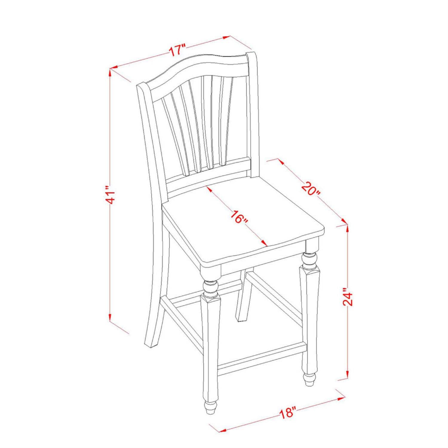 East West Furniture 5-Piece Counter Height Dining Set - 36