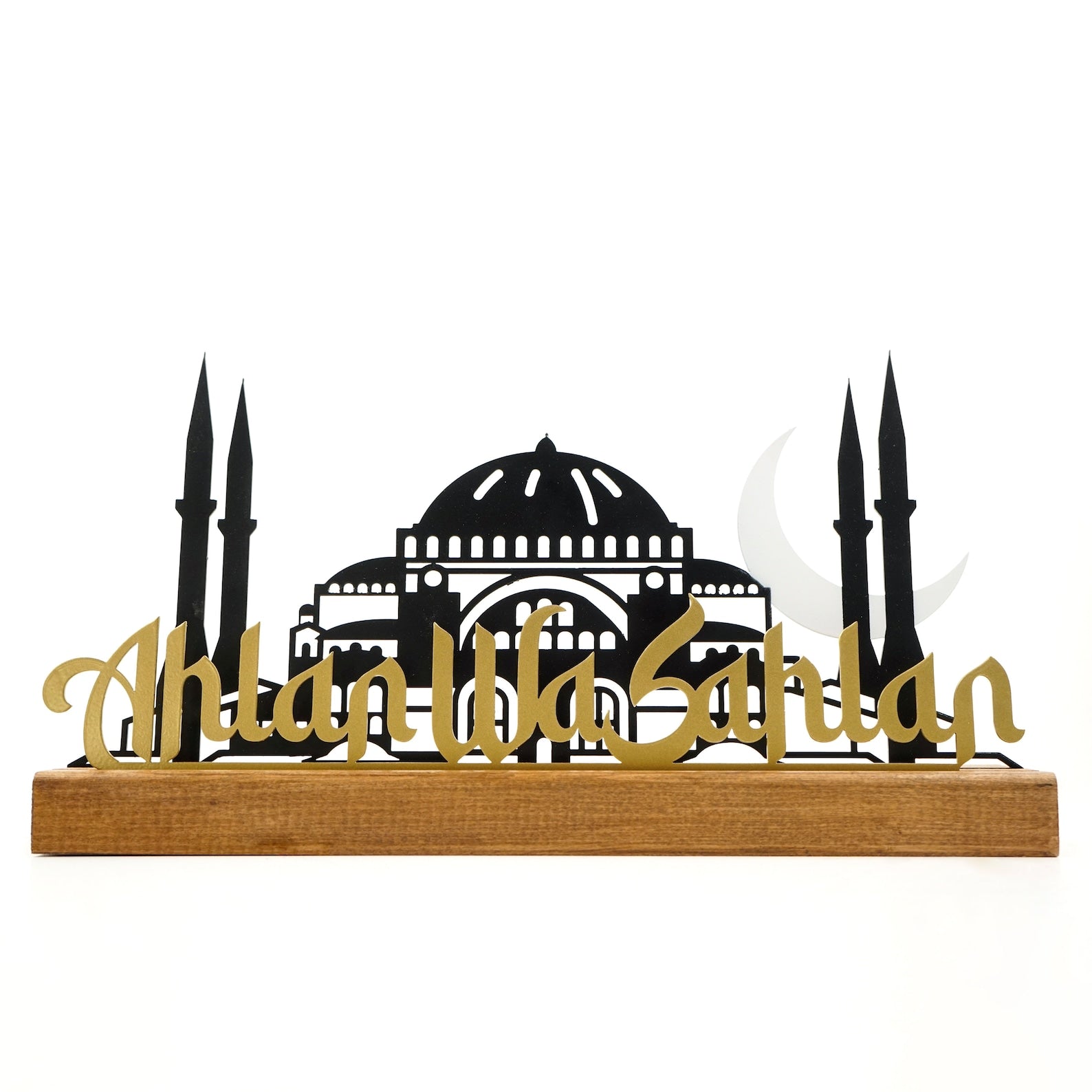 Hagia Sophia & Mosque Islamic Art Tabletop Decor - Handcrafted Islamic Home Decor for Living Room, Office & Gift Giving