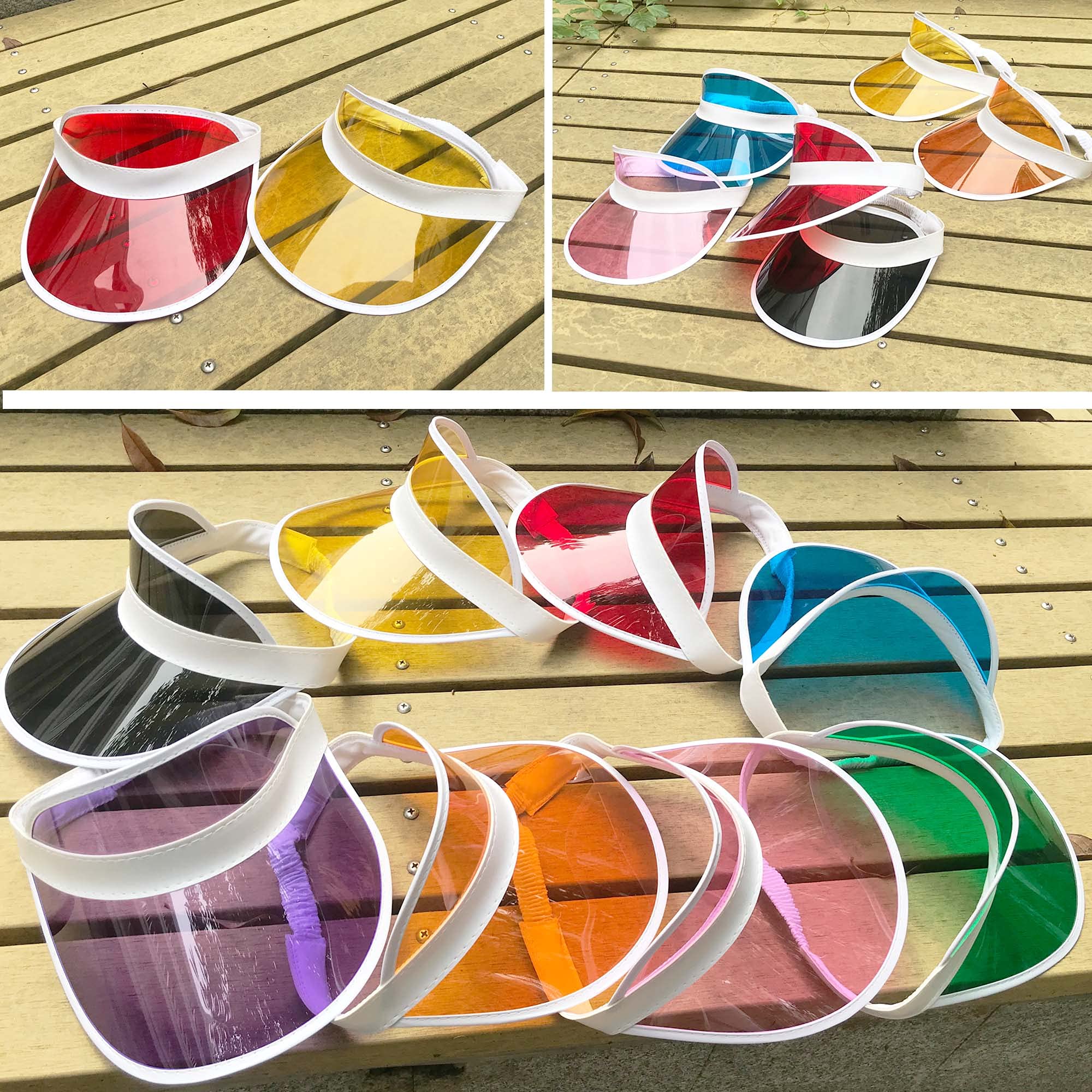 12 Pack Women's UV Protection Sun Visor Hats - Breathable Clear Brim Golf & Beach Hat for Outdoor Sports, Gardening, Hiking, and Summer Parties