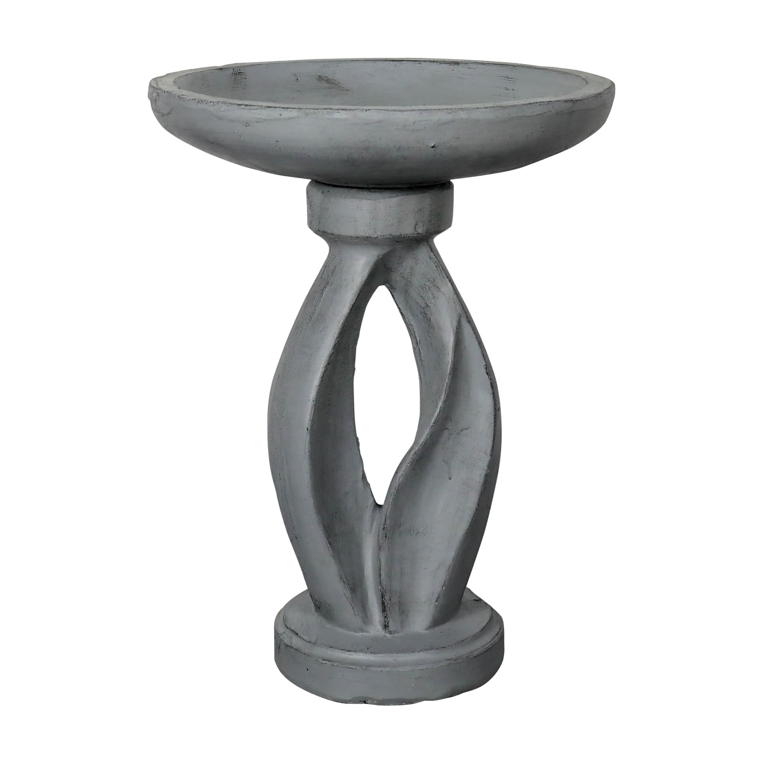 SunJet 21.8 Inch Modern Concrete Bird Bath - Sleek Minimalist Design, Sturdy & Elegant Garden Decor for Patio, Yard & Lawn | Attracts Birds & Enhances Outdoor Spaces