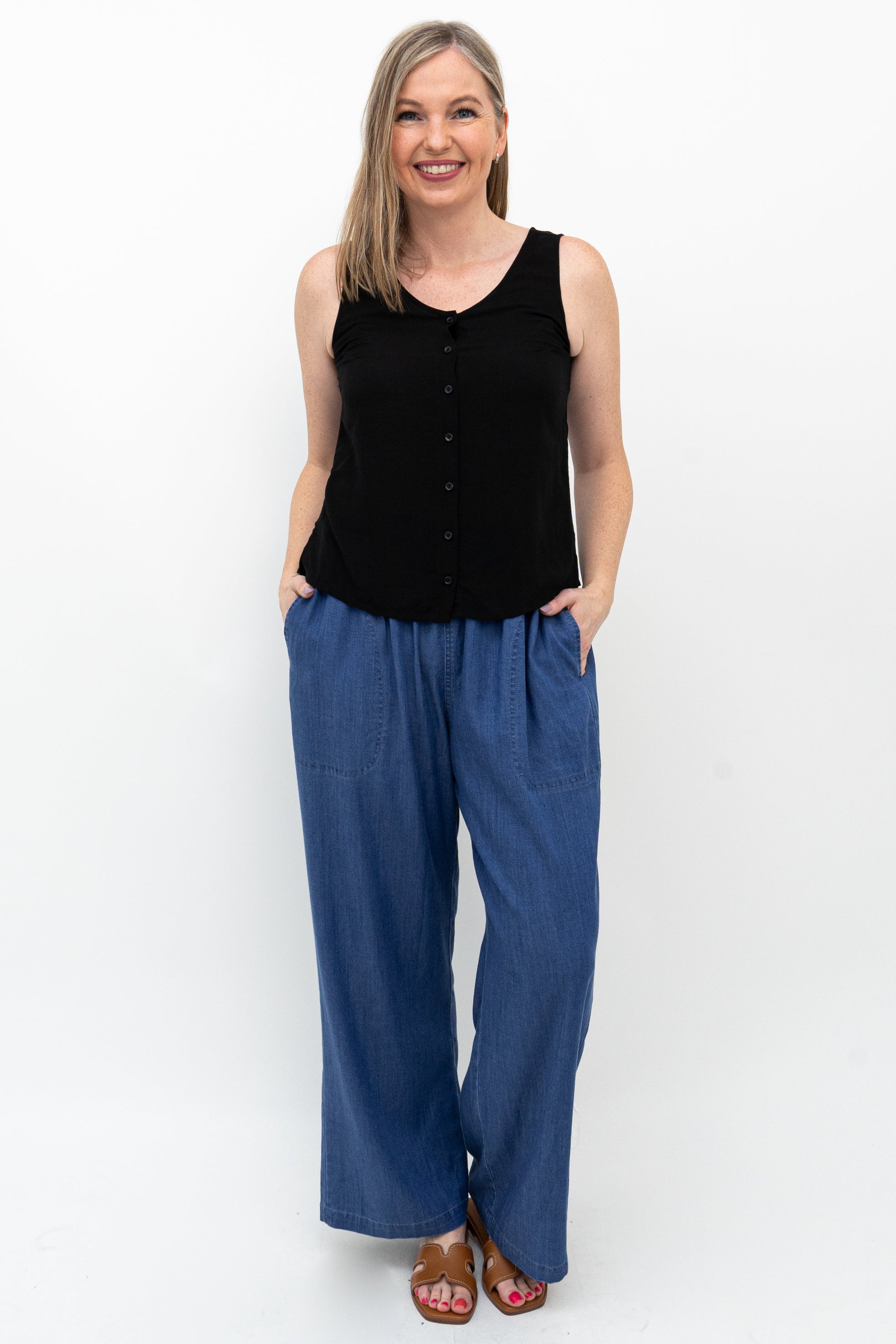 Jamie Pant - Women's Tencel Denim Pants | High Waist Stretch Jeans for Comfort & Style | Perfect for Casual Wear, Office & Travel