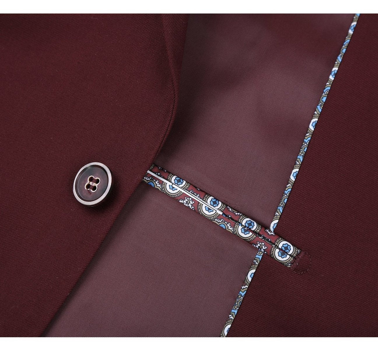 Alessandro Vitello by Renoir Burgundy 2-Piece Classic Fit Single Breasted Notch Lapel Suit for Men - Perfect for Weddings, Business Meetings & Formal Events