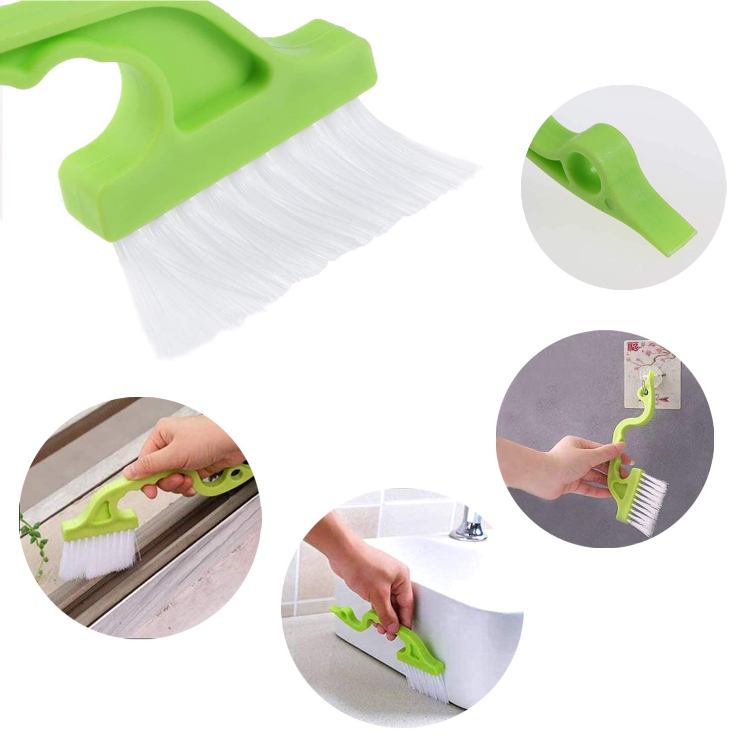 8-Piece Handheld Groove & Gap Cleaning Kit - Multi-Purpose Crevice Brushes for Sliding Doors, Window Tracks, Tile Lines, Shutters, Car Vents, AC Units & Keyboards | Perfect for Home, Office & Auto Deep Cleaning