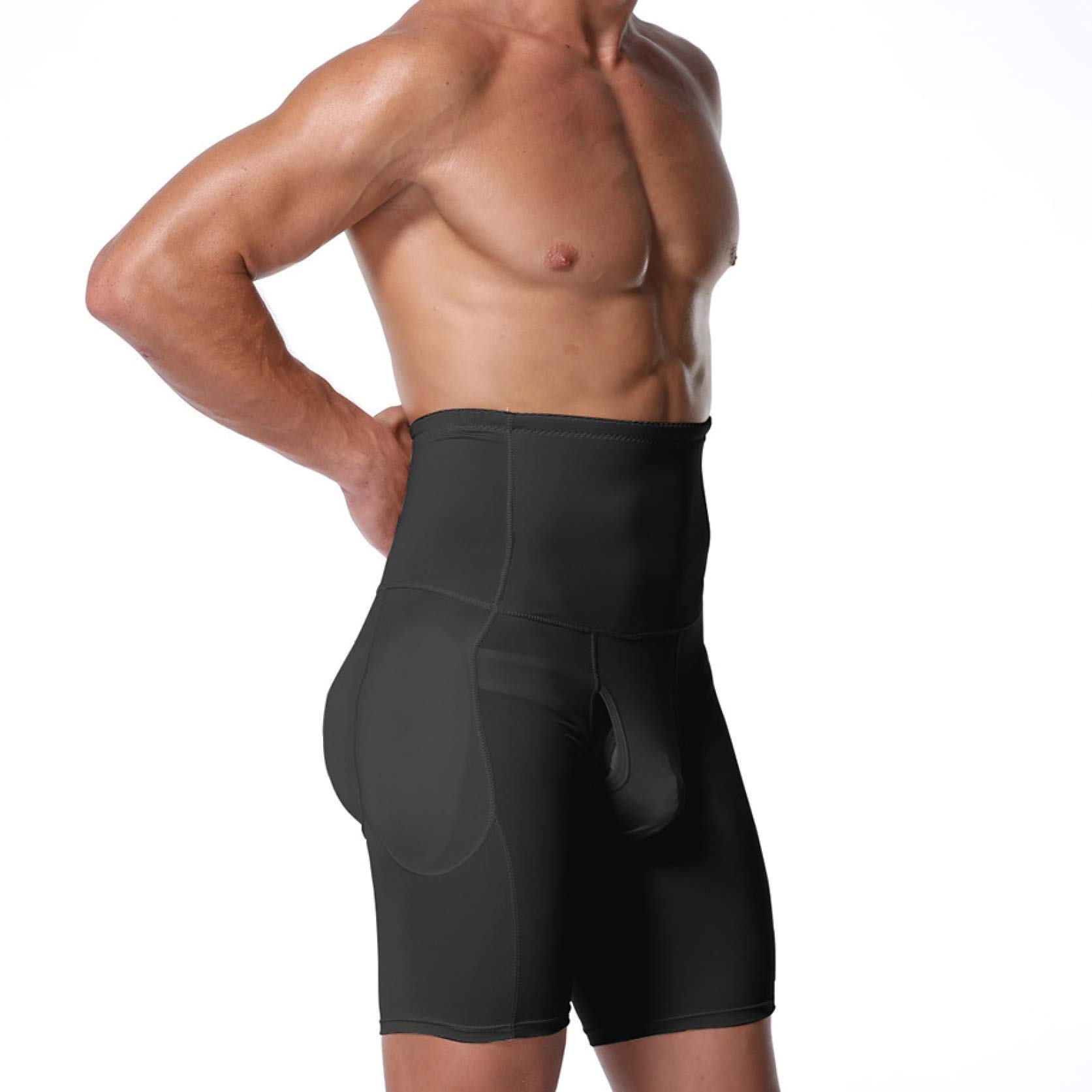 Men's High Waist Tummy Control Shapewear Shorts - Slimming Compression Boxer Briefs Underwear for Workout, Office & Everyday Wear