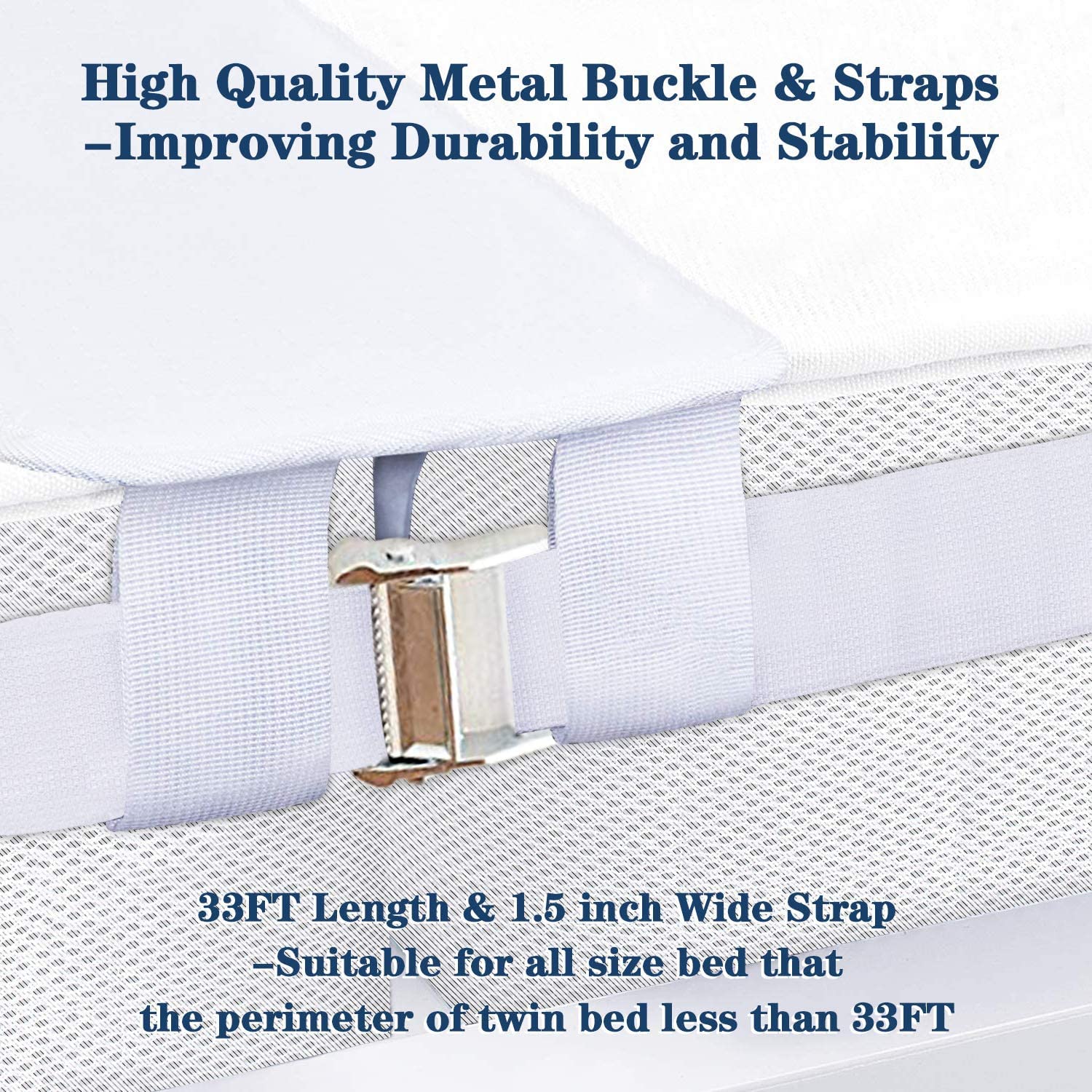 Memory Foam Bed Bridge Twin to King Converter Kit - Adjustable Gap Filler & Mattress Connector with Straps for Guest Stayovers (Includes Storage Bag) - Perfect for Spare Beds, Sleepovers & Home Hospitality - White