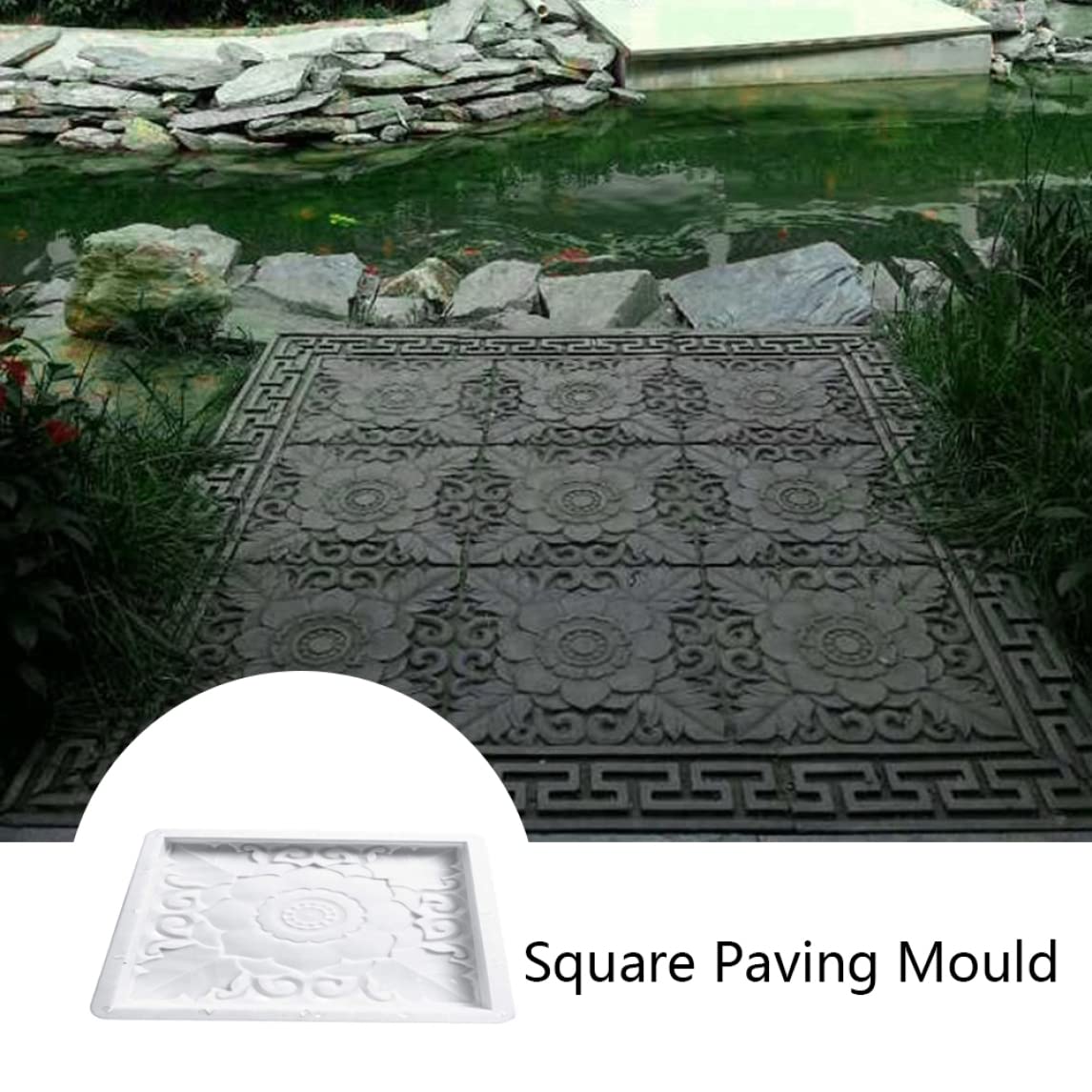 Square Paving Molds for Garden Walkways - DIY Concrete Stepping Stone Path Maker Kit | Perfect for Patio, Yard & Landscape Design Projects