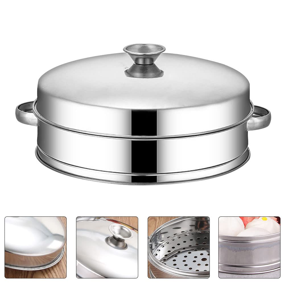 Stainless Steel Steamer Basket Set - 3-Piece Food Steaming Rack for Kitchen Cooking | Perfect for Dumplings, Vegetables & Seafood | Durable Kitchen Cookware Accessory for Healthy Home Cooking