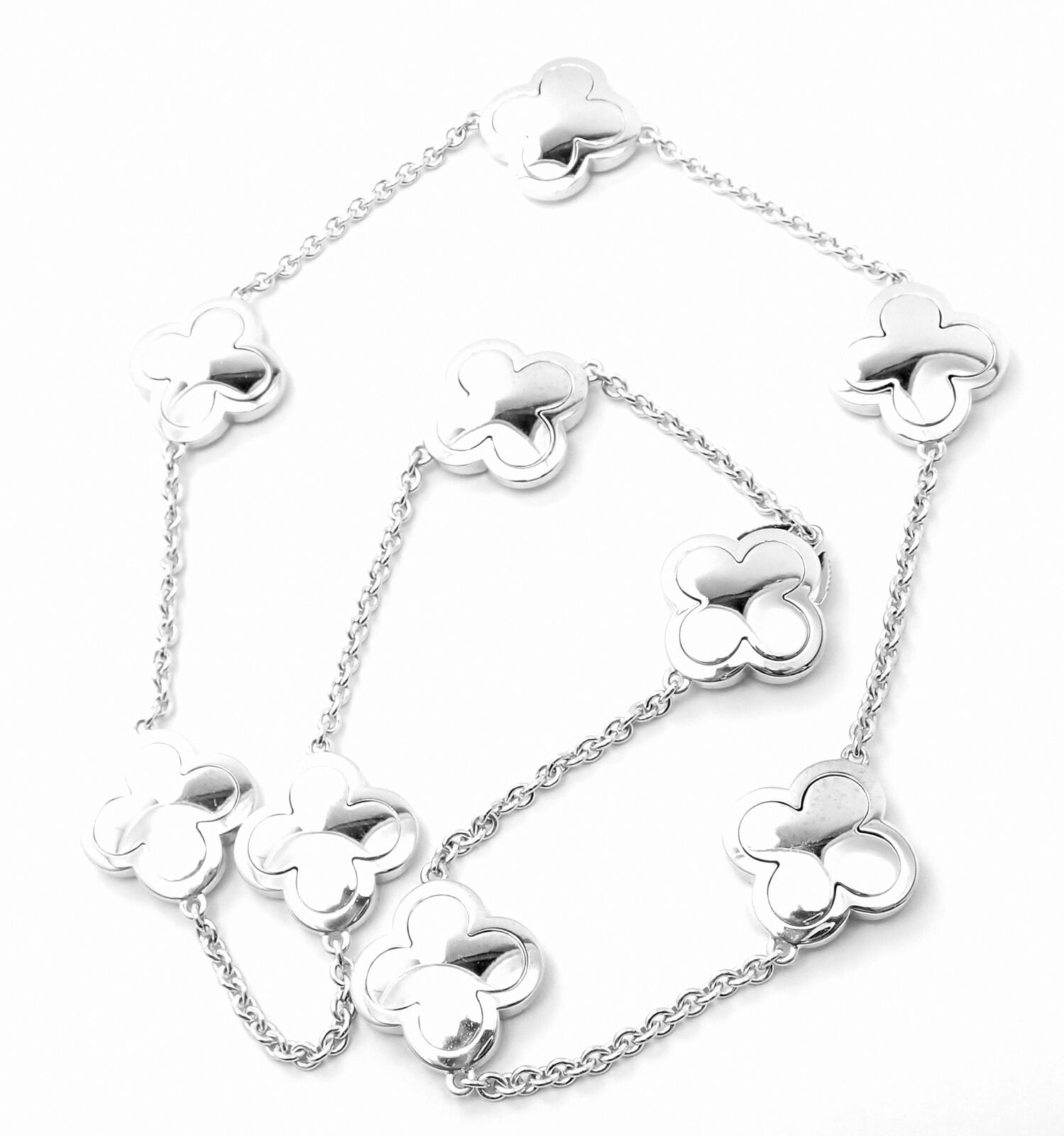 Authentic Van Cleef & Arpels 18k White Gold Diamond Pure Alhambra Necklace - Luxury Jewelry for Women, Perfect for Weddings, Anniversaries & Special Occasions