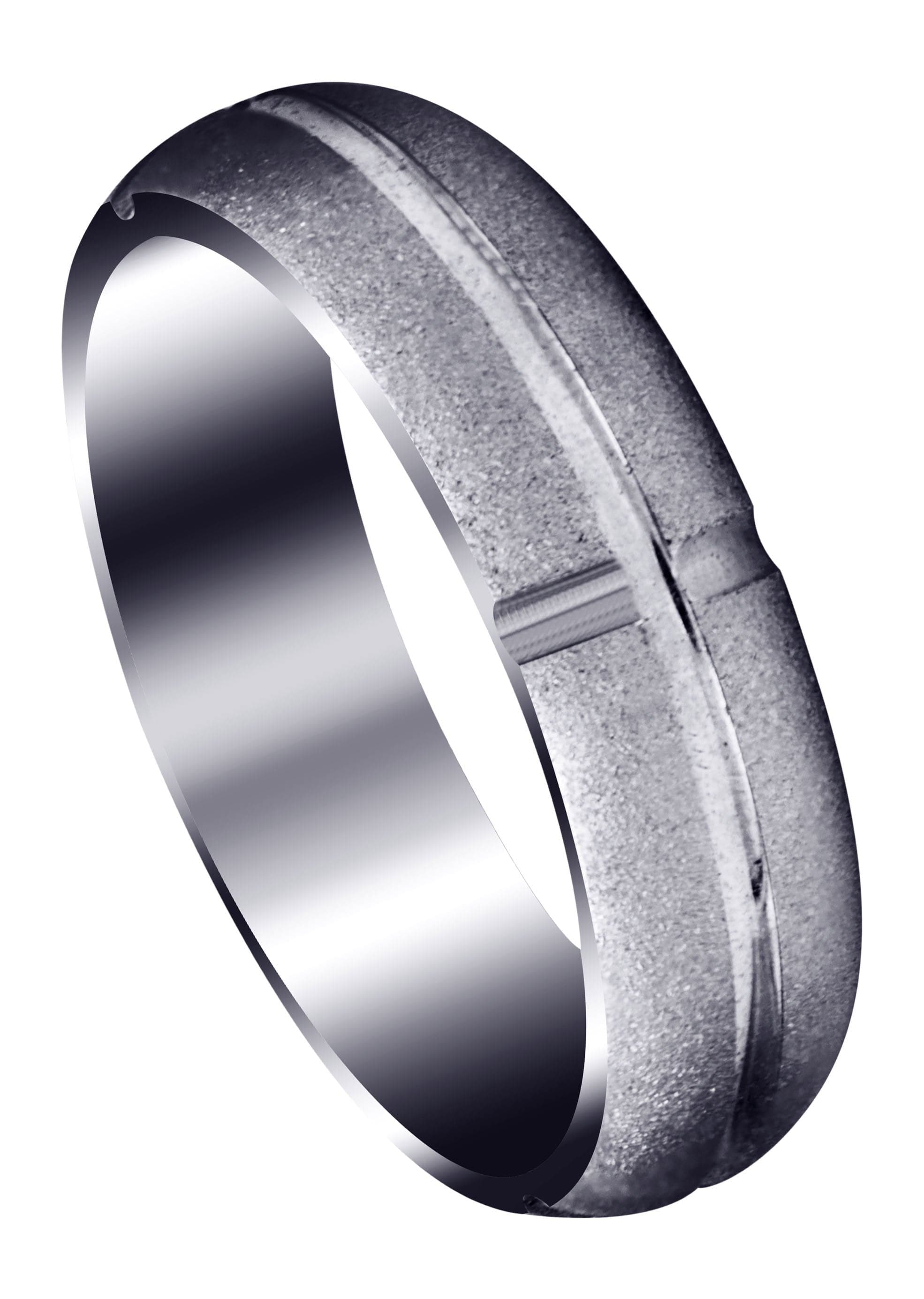 Simple Carved Men's Engagement Ring - Stone Finish (Brandon) | Wedding Band for Him, Promise Ring, Anniversary Gift for Boyfriend - Perfect for Proposals & Special Occasions
