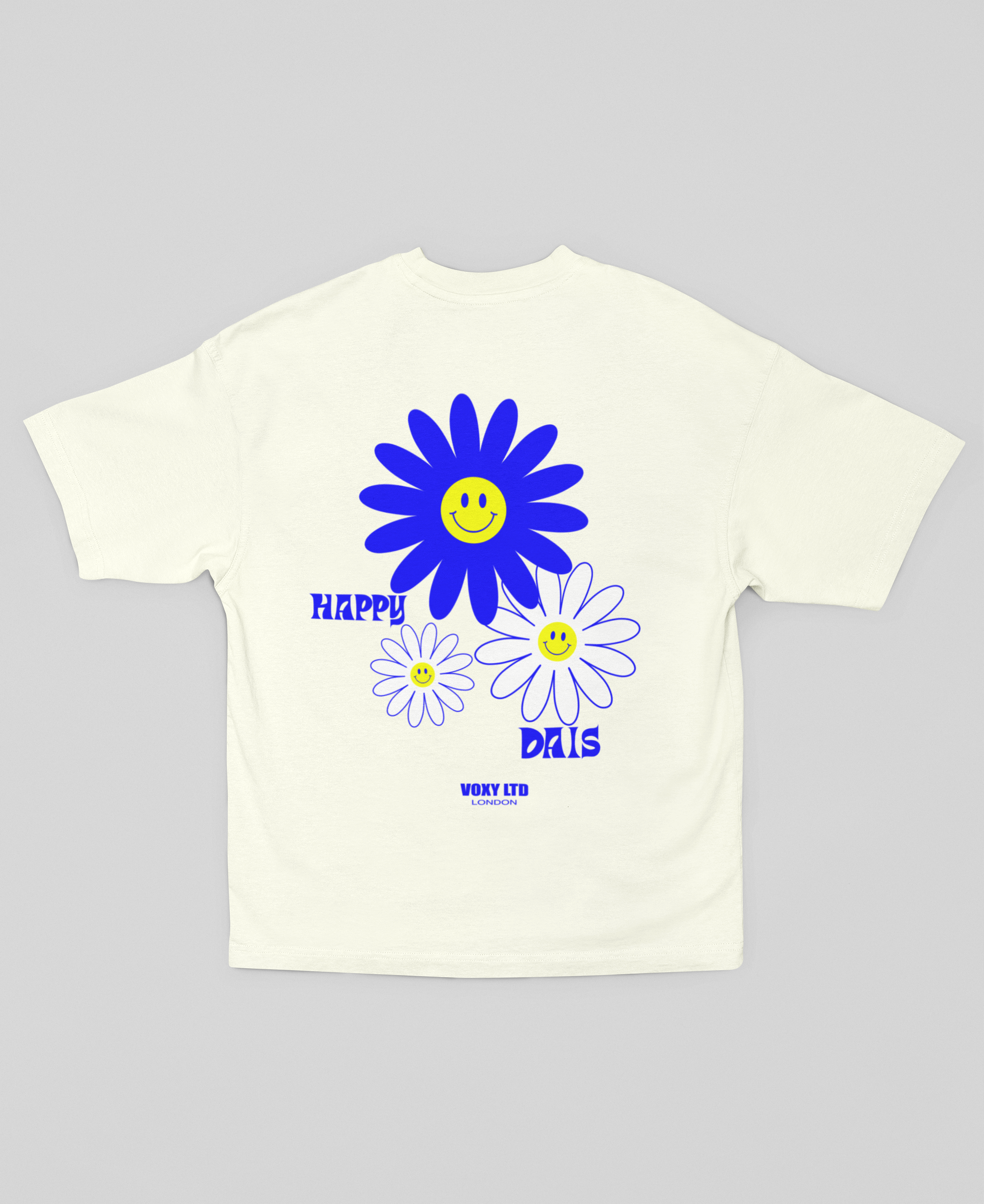 Happy Dais Oversized T-Shirt for Women - Soft Cotton Relaxed Fit Tee - Casual Loungewear & Streetwear Fashion