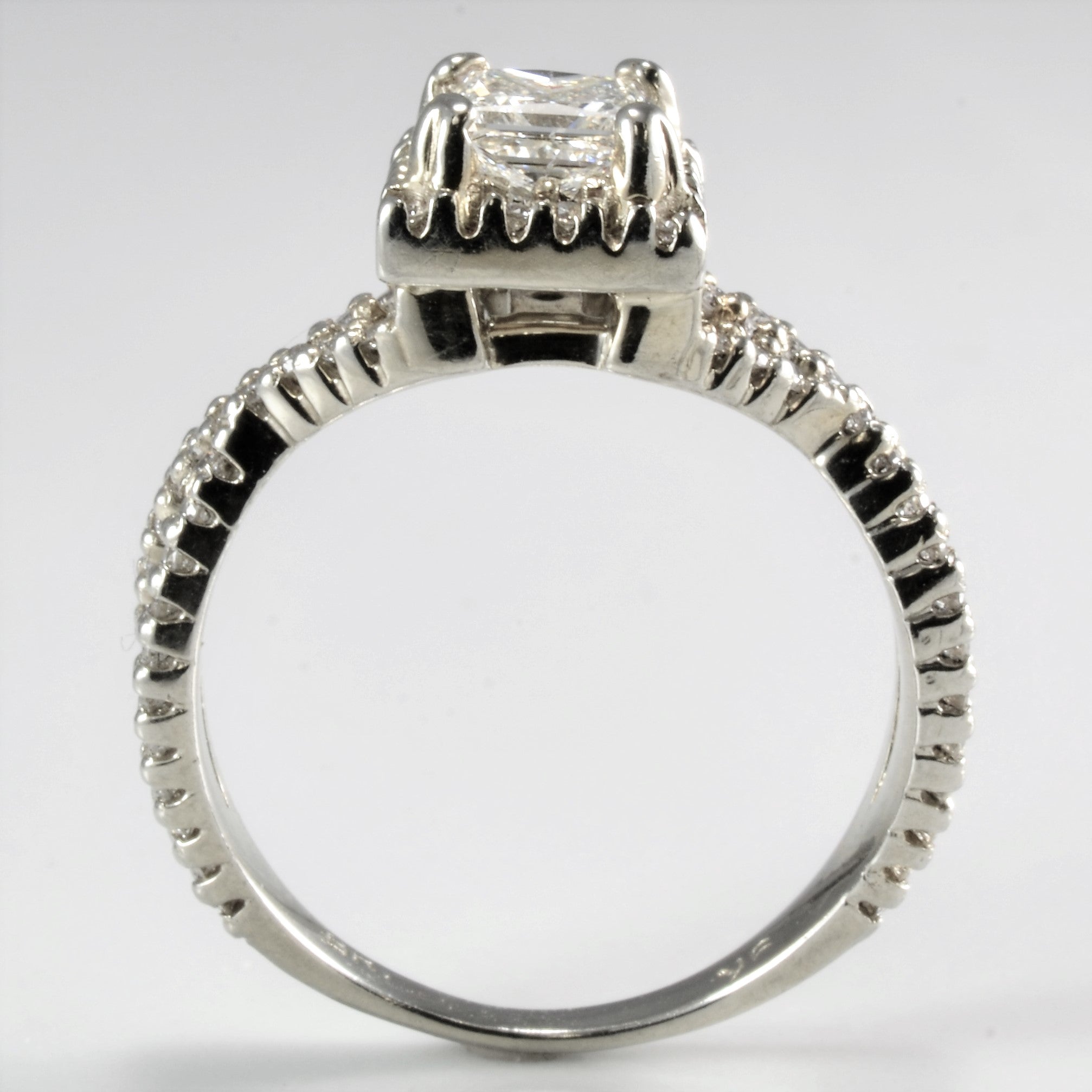 19K Princess Cut Diamond Crossover Engagement Ring - 1.00ctw SI1/2 Clarity, Size 5.75 - Elegant Wedding & Proposal Jewelry Gift for Her