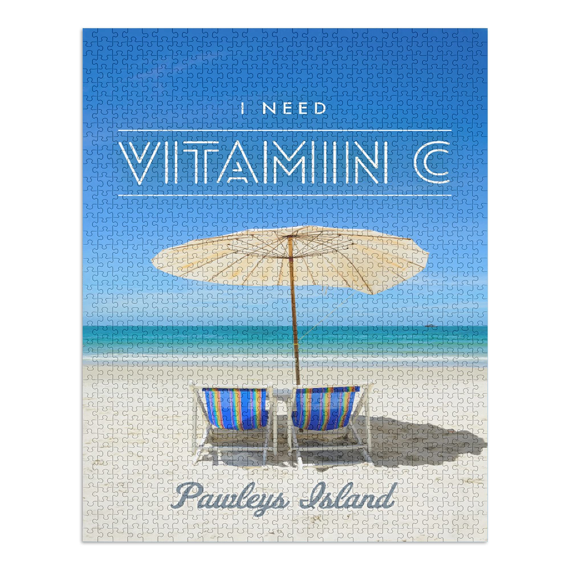 Premium 1000-Piece Jigsaw Puzzle - Pawleys Island South Carolina Beach Scene with Chairs & Umbrellas (19x28.5 inches) | Challenging Puzzle for Adults & Family | Made in USA | Perfect for Relaxation, Family Bonding & Home Decor