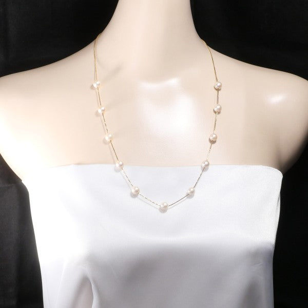 18K Yellow Gold Akoya Pearl Necklace for Women - Elegant Japanese Cultured Pearl Jewelry for Wedding, Anniversary & Special Occasions