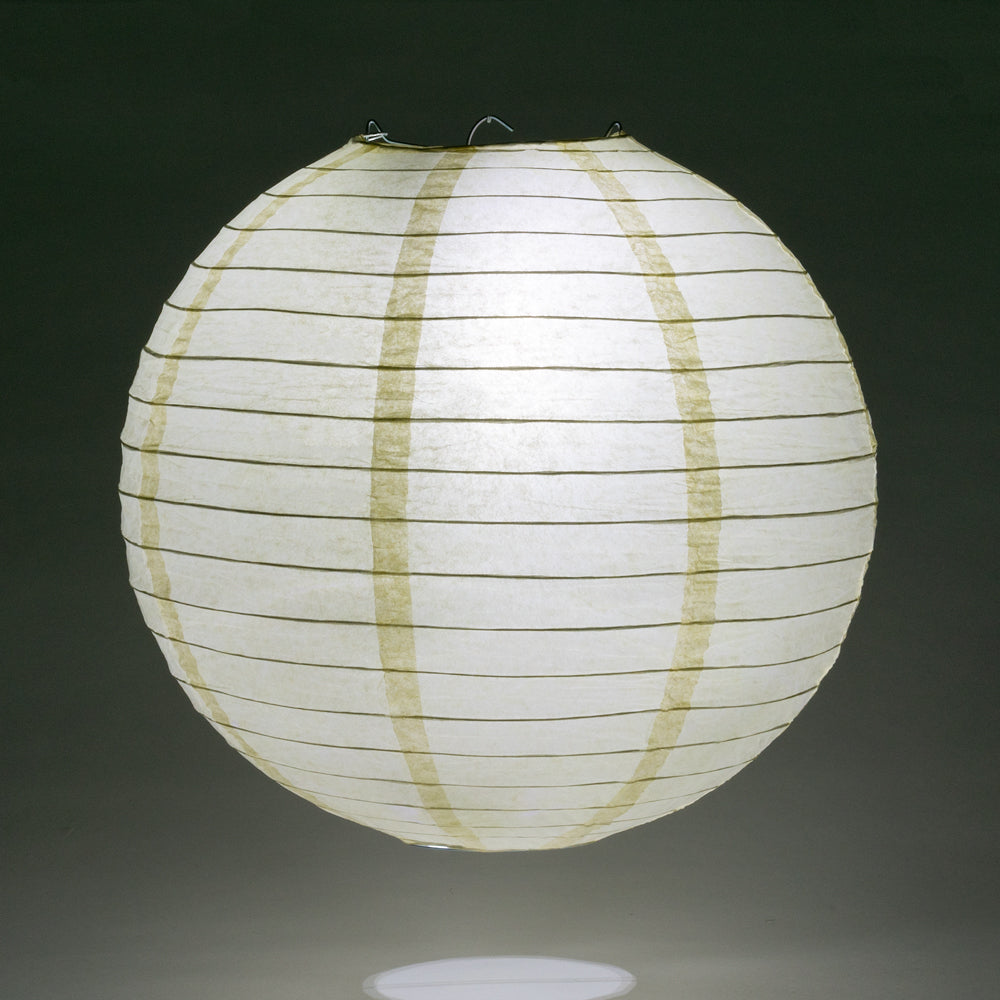 30 Pack Ivory Jumbo Round Paper Lanterns with Even Ribbing - Premium Value Pack for Wedding Decor, Party Supplies & Home Decoration