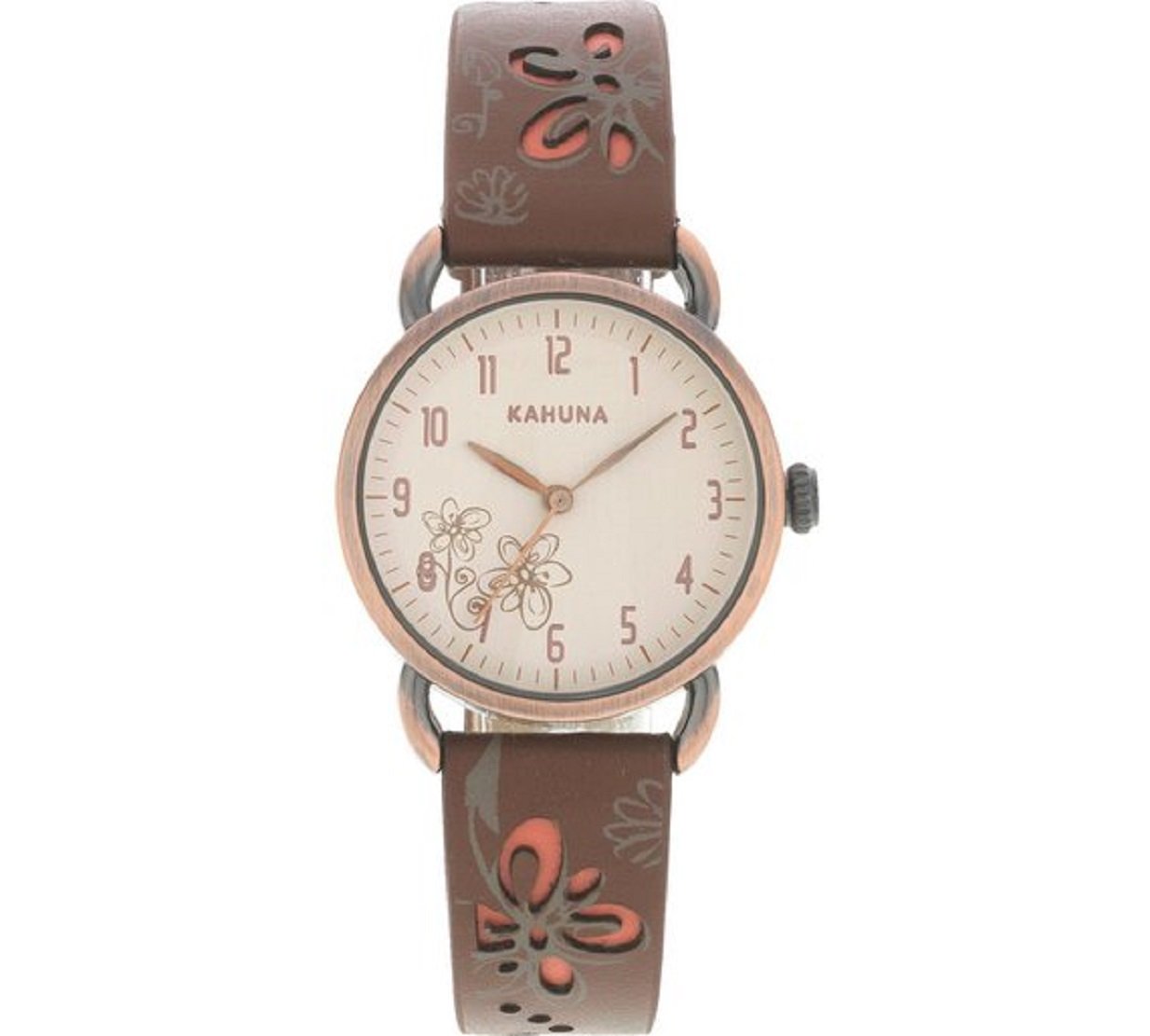 Kahuna Women's Quartz Watch with Beige Dial, Analog Display & Brown Leather Strap AKLS-0250L - Perfect for Office, Casual Wear & Everyday Use