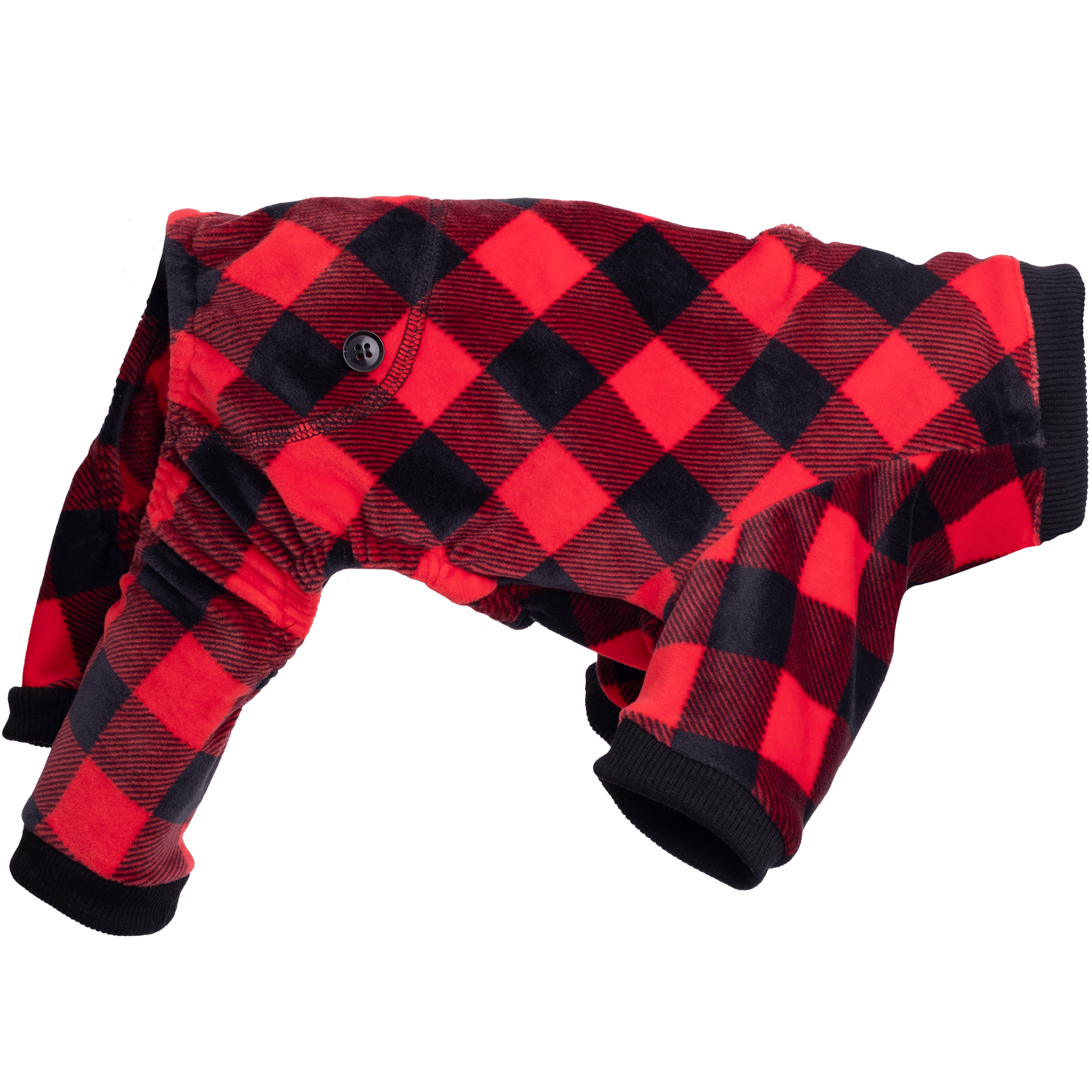 Premium Red & Black Dog Pajamas - Cozy Pet Sleepwear for Small & Medium Dogs - Perfect for Winter Nights & Indoor Lounging