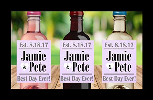 Custom Wedding Wine Labels - Personalized Bottle Stickers for Bridal Showers, Engagement Parties & Wedding Favors | DIY Custom Color & Message Wine Bottle Decals | Perfect for Wedding Gifts, Anniversary Celebrations & Romantic Couples