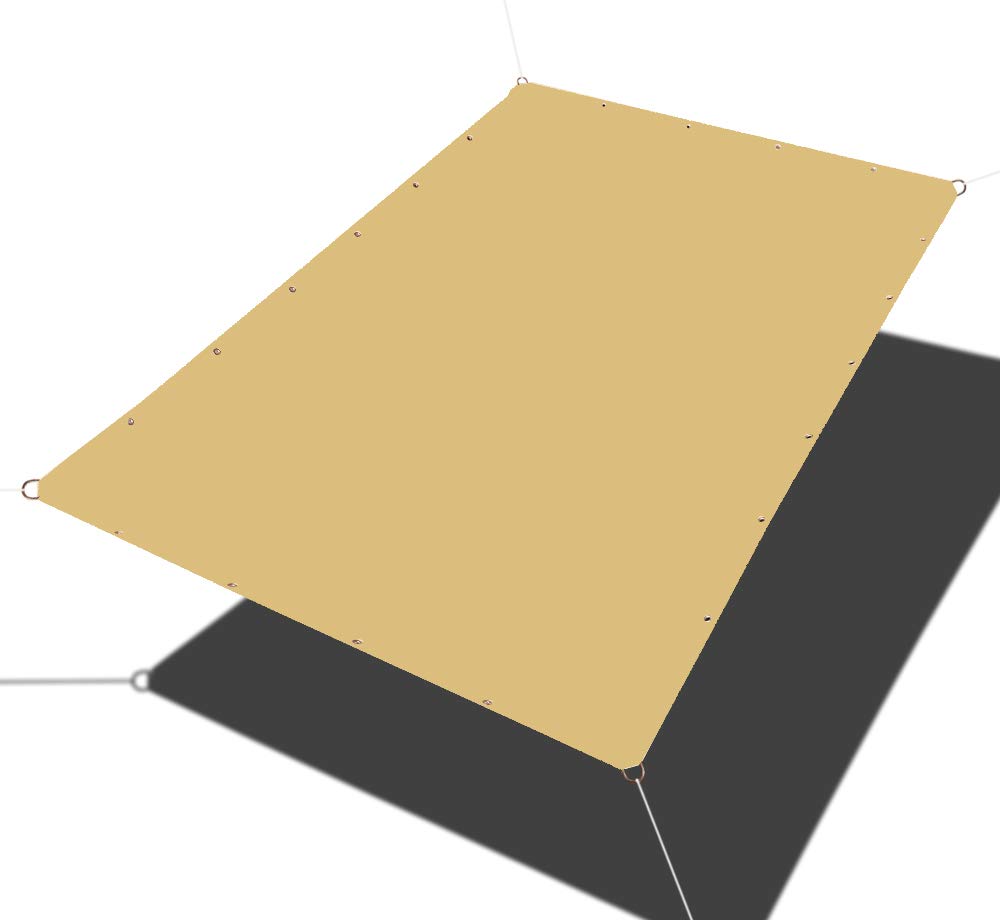Alion Home 9' x 10' Waterproof Rectangle Sun Shade Sail with Grommets - UV Protection Canopy Cover for Pergola, Patio, Gazebo, Carport & Outdoor Car Tent (Desert Sand) | Perfect for Backyard, Garden, Poolside & Outdoor Living Spaces